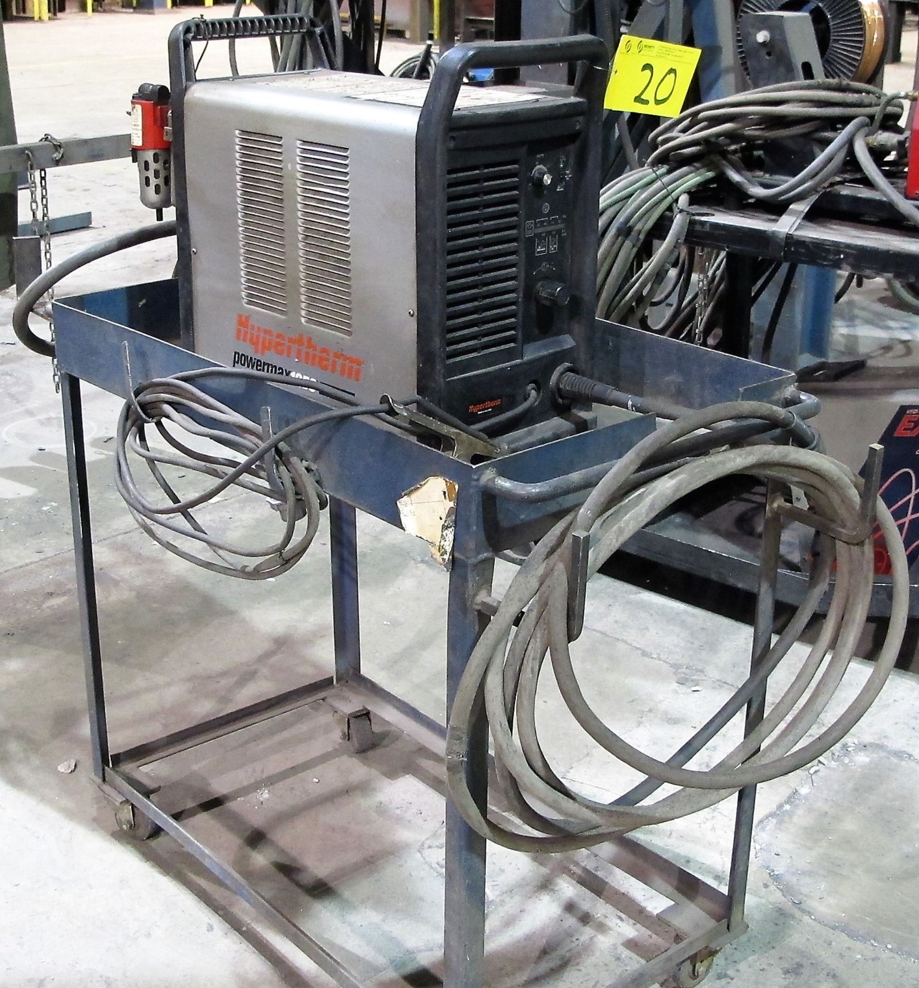 HYPERTHERM POWERMAX 1250 G3 SERIES PLASMA CUTTER, S/N 1250-021380 W/ CABLES & CART - Image 3 of 4