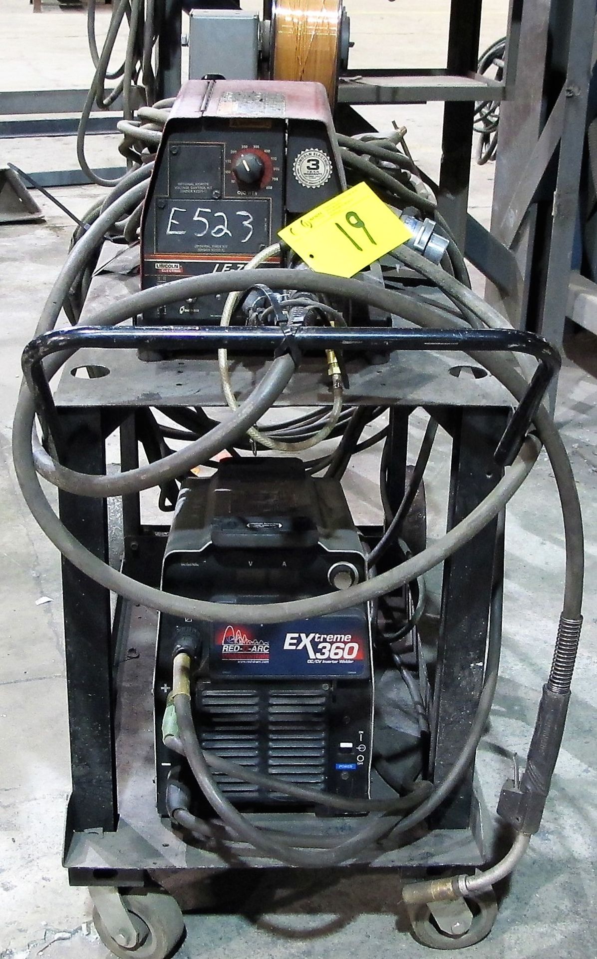 MILLER/RED-D-ARC EXTREME 360 CC/CV INVERTER WELDER, S/N LK121053A W/ LINCOLN ELECTRIC LF-72 GMA WIRE