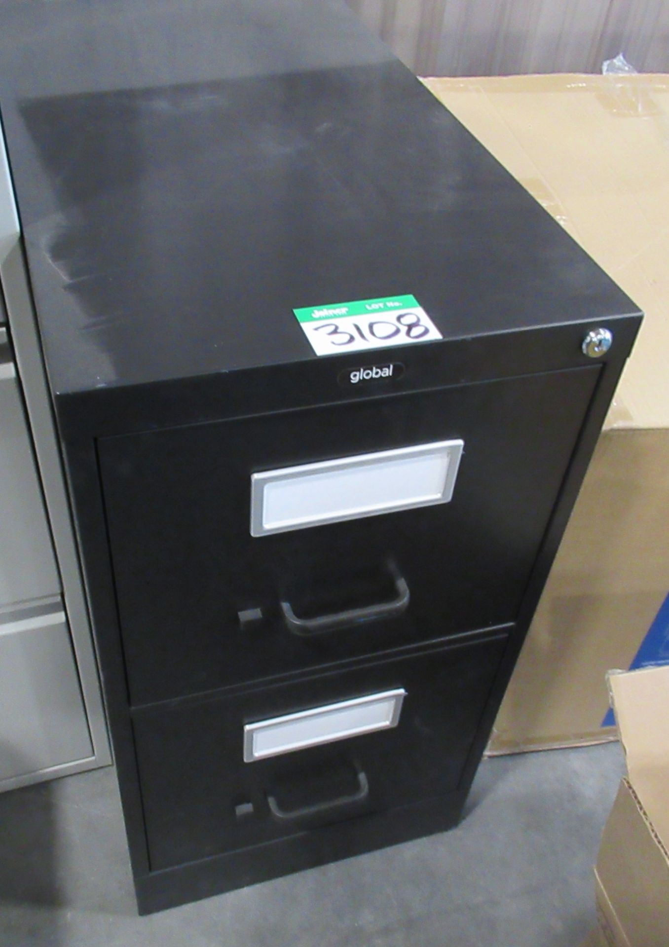 L2: 2 DRAWER BLACK FILING CABINET