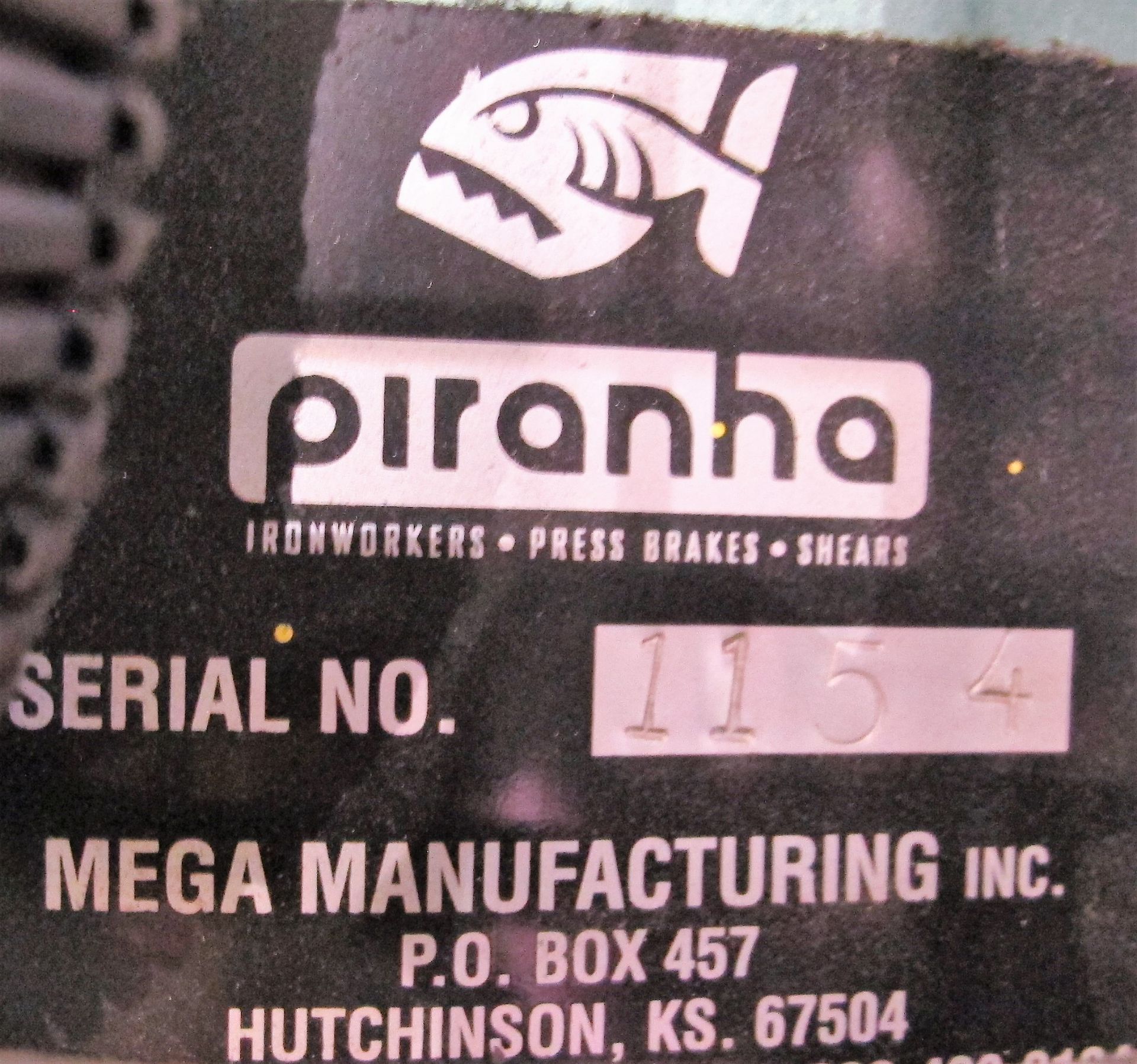 PIRANHA HYDRAULIC PRESS BRAKE 8' X 65 TON CAP., S/N 1154, MICROGUARD LIGHT CURTAINS, AUTOMEC CNC - Image 9 of 9