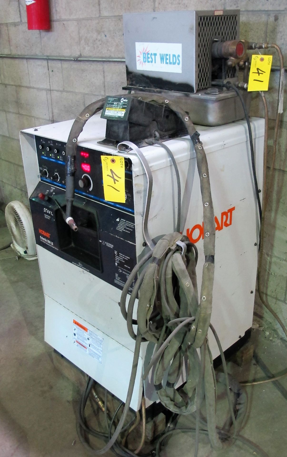 HOBART CYBERTIG 350LX CC AC/DC SQUAREWAVE POWER SOURCE, S/N KJ209640 W/ BEST WELDS COOLING UNIT, - Image 2 of 4