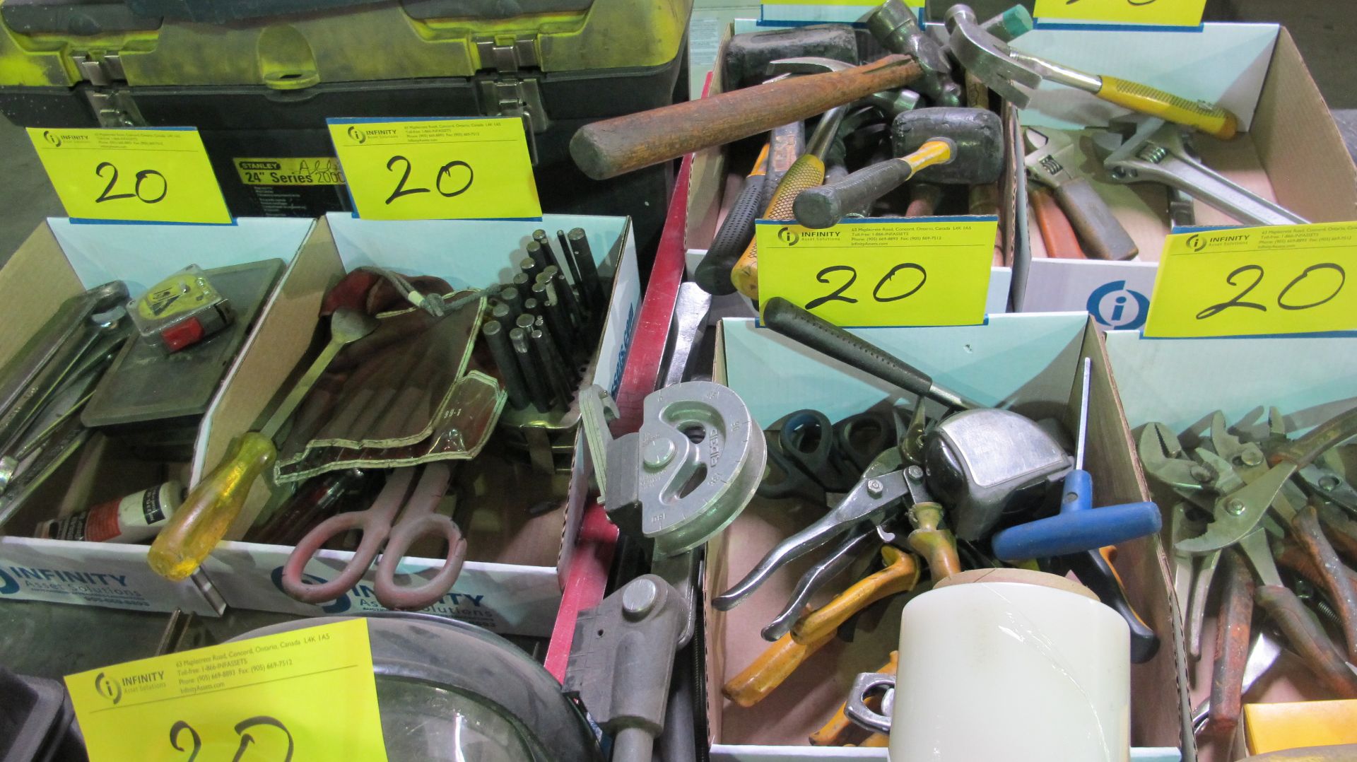 LOT ASST. SHRINK WRAP TOOLS, LIGHTS, CONDUIT BENDERS, PUNCHES, HAND TOOLS, TOOLBOXES, ETC. - Image 2 of 3