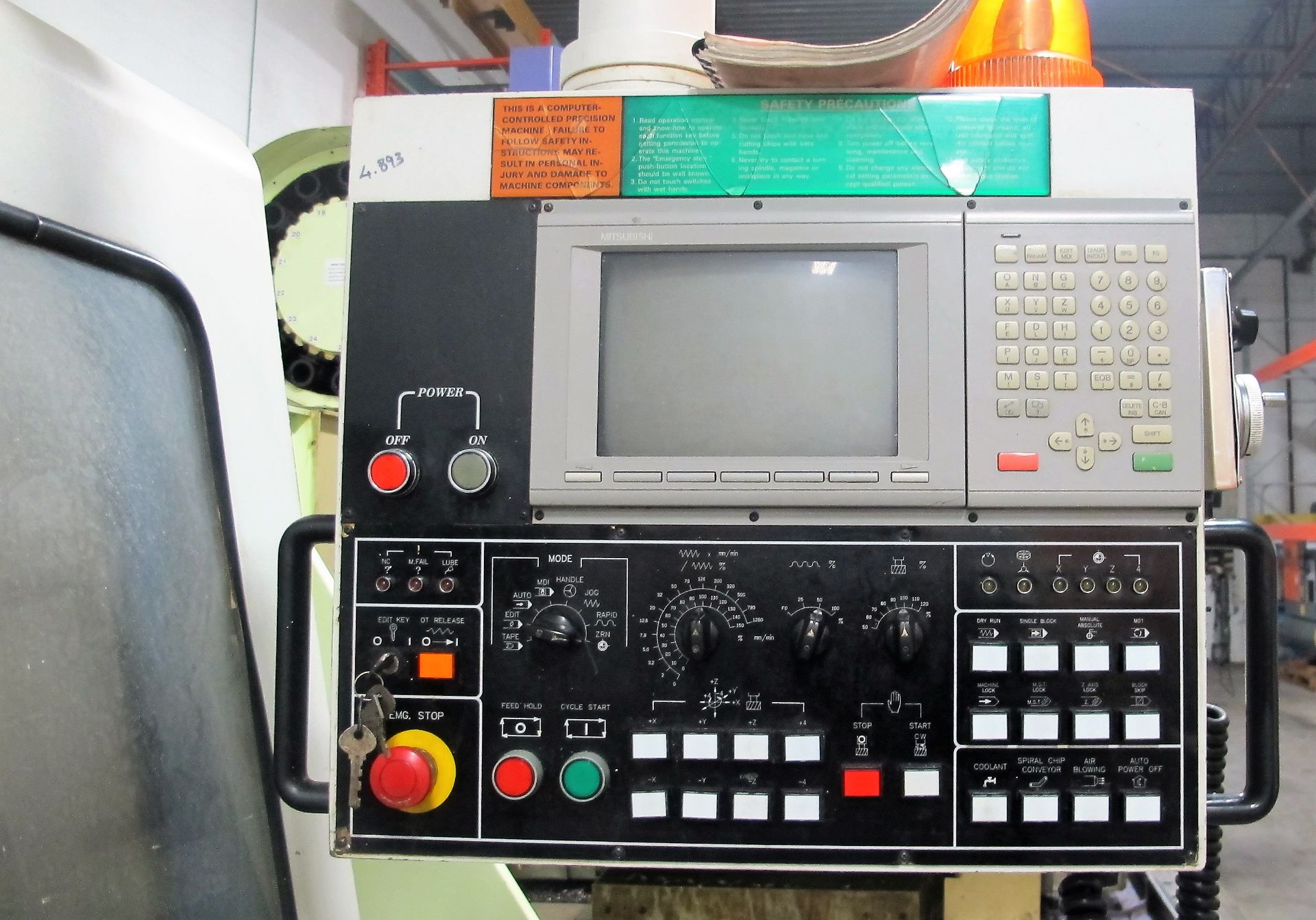 TAKUMIA SEIKI V11A CNC VERTICAL MACHINING CENTER, MITSUBISHI CNC CONTROL, 8,000 RPM, 40 TAPER, - Image 7 of 9