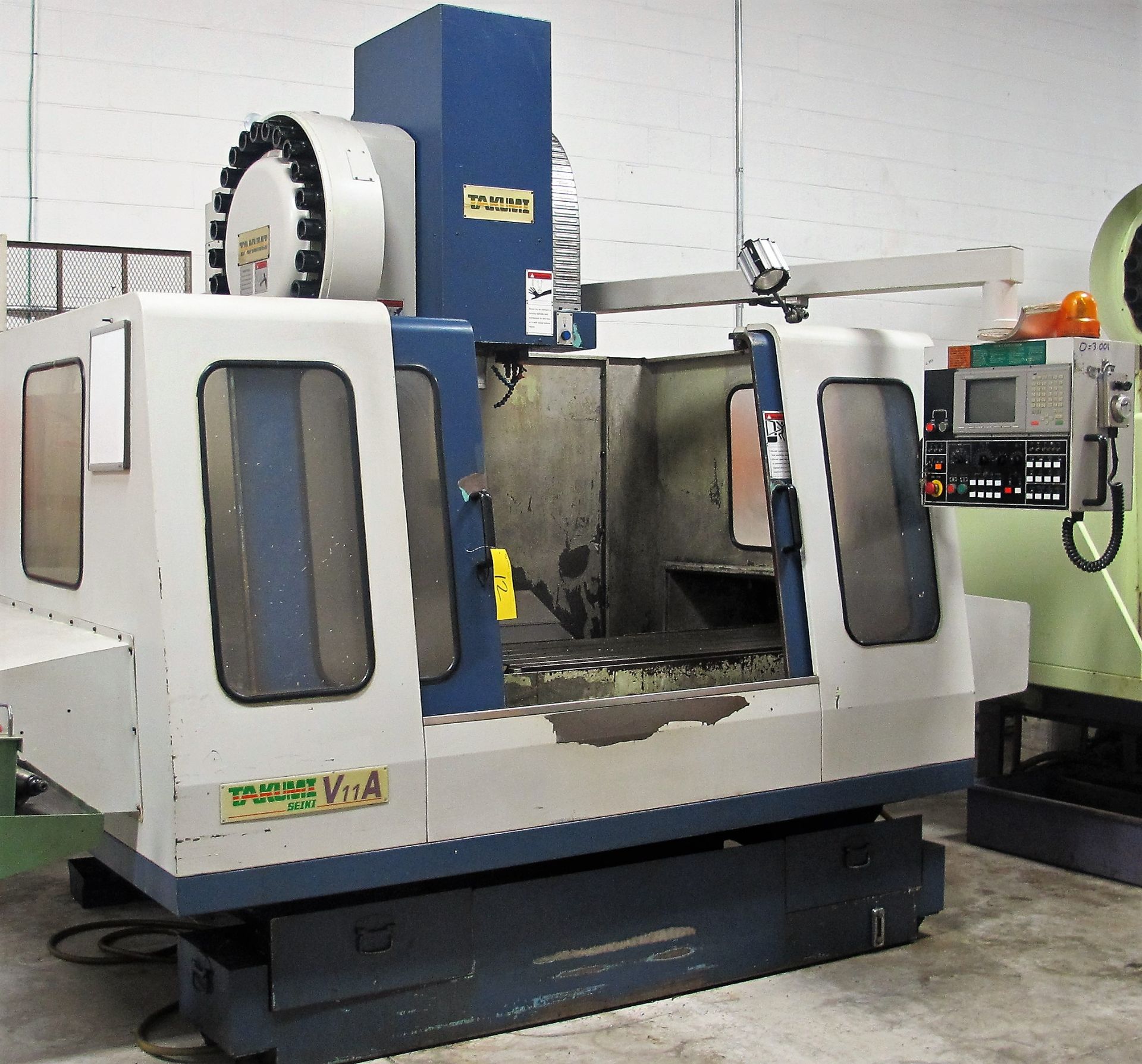 TAKUMIA SEIKI V11A CNC VERTICAL MACHINING CENTER, MITSUBISHI CNC CONTROL, 8,000 RPM, 40 TAPER,