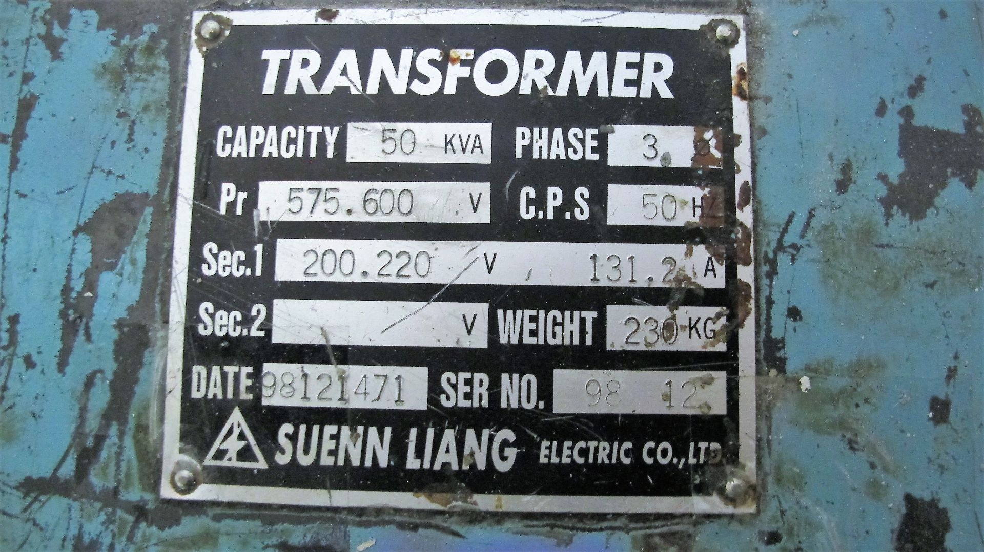 50KVA TRANSFORMER, 575/600V - Image 2 of 2