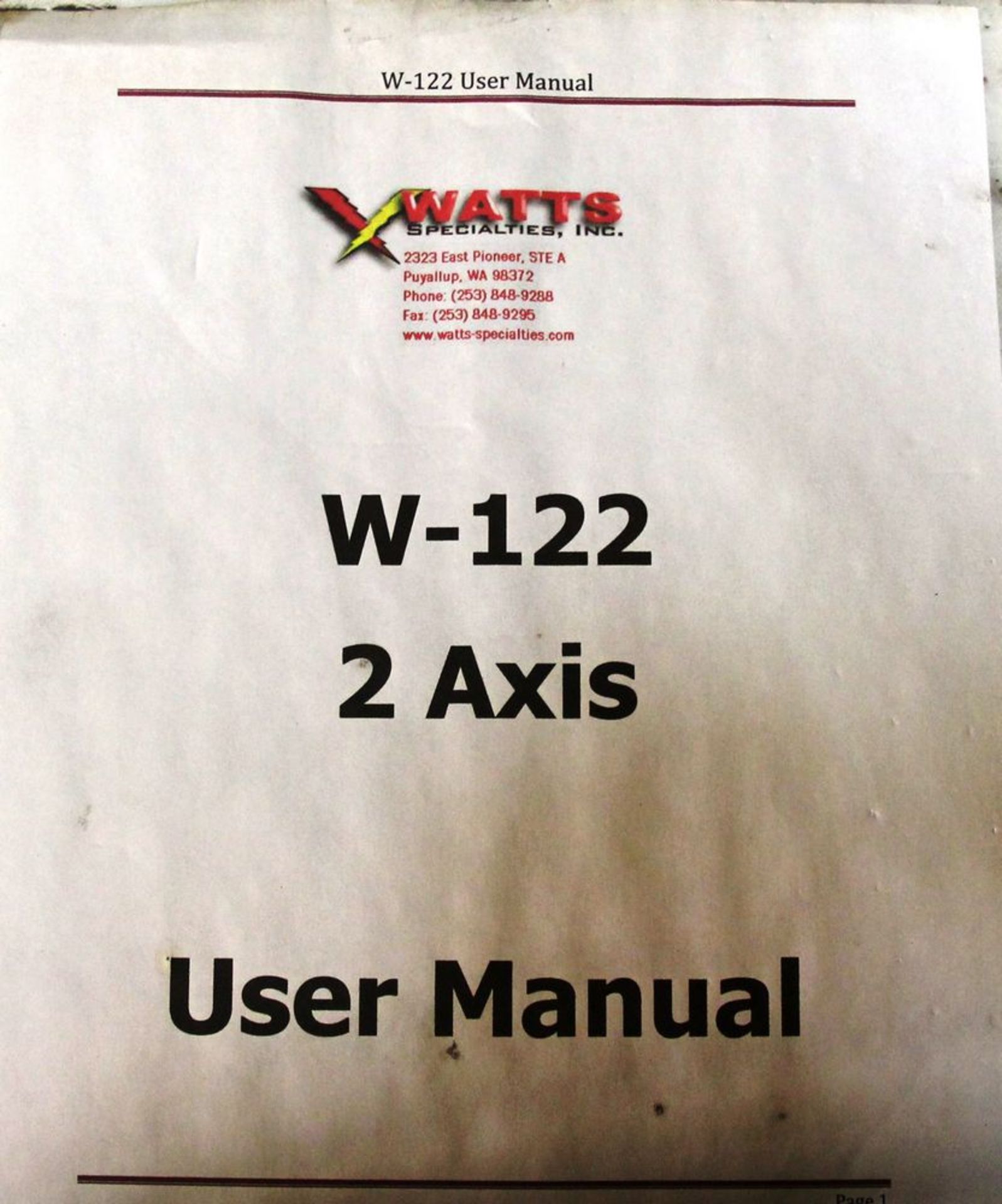 2015 WATTS SPECIALIST INC.W-122 2-AXIS CNC PLASMA PIPE CUTTING SYSTEM, 2” to 24” OD MAX CAPACITY X - Image 6 of 20