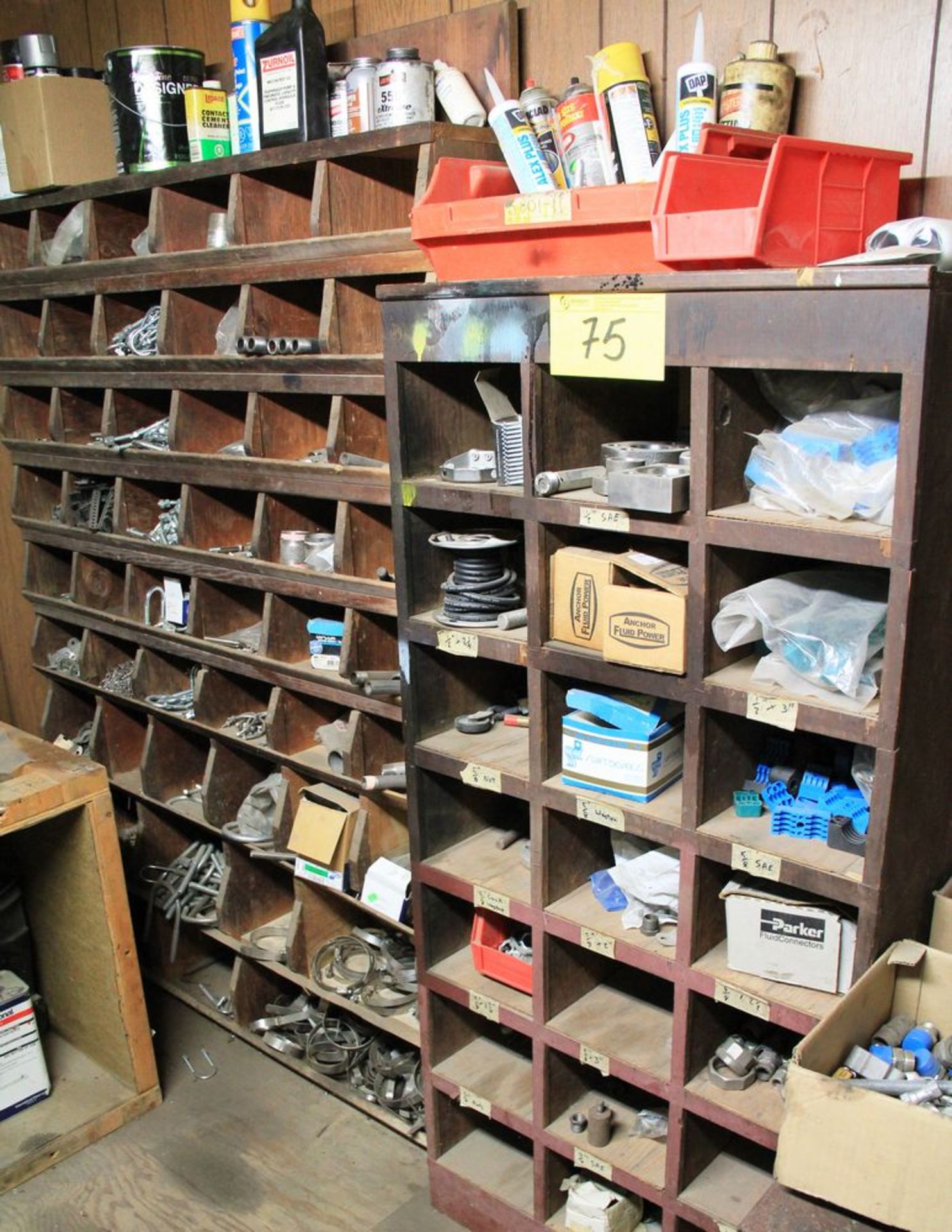 CONTENTS OF NUTS, BOLTS STORAGE ROOM, SHELVING, CONTROLS, ELECTRICAL BOXES - Image 3 of 7