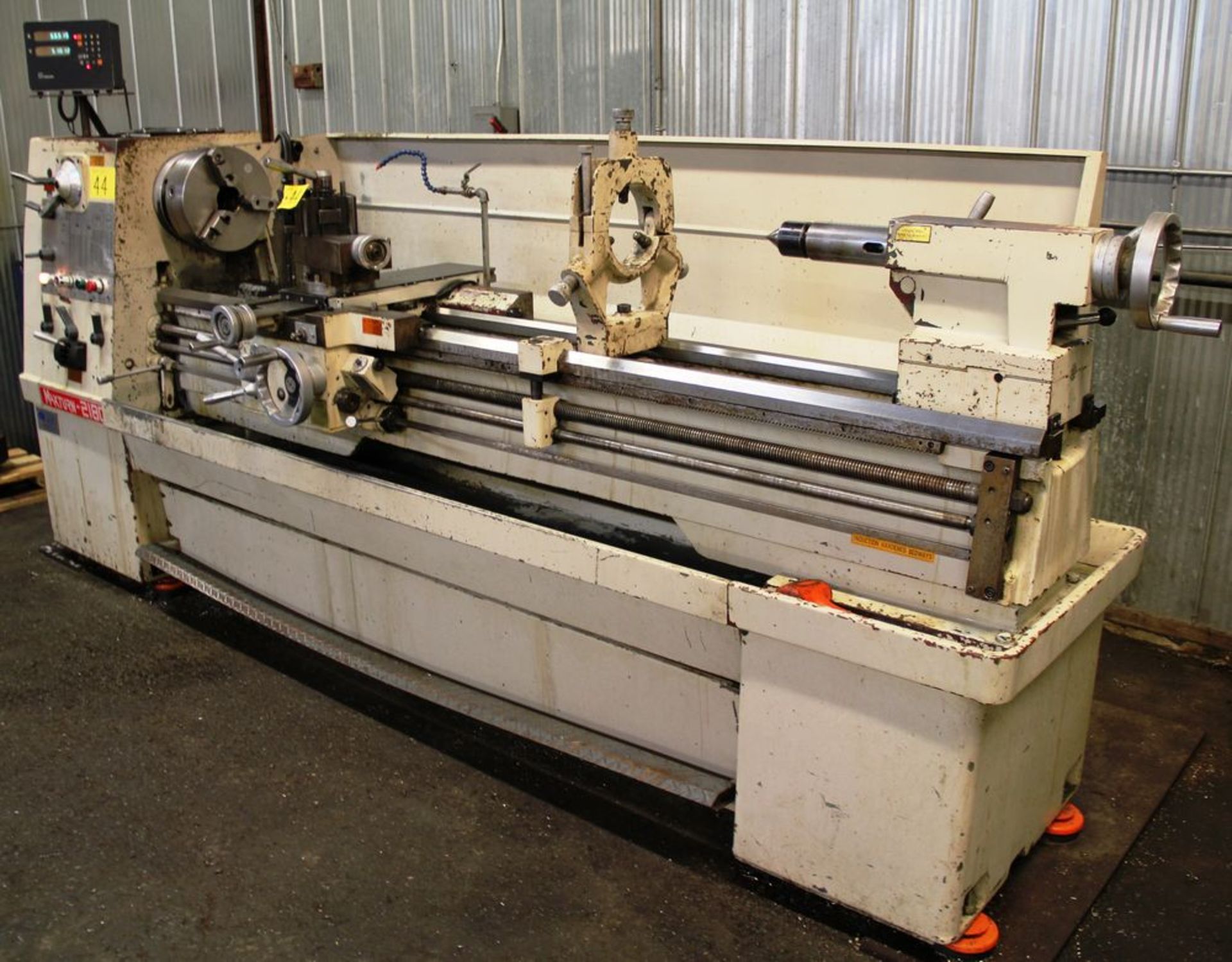 MAXTURN 2180 ENGINE LATHE, 21" SWING, 80" LONG BED, QUICK CHANGE TOOL POST, 3" SPINDLE BORE, 3 & 4 - Image 4 of 9