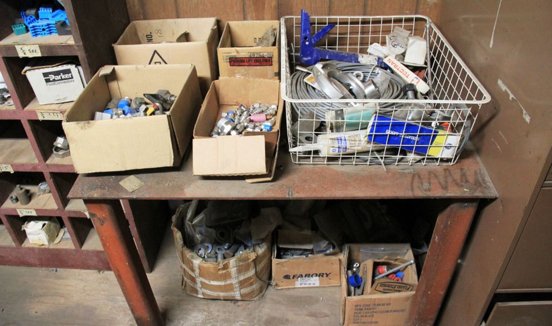 CONTENTS OF NUTS, BOLTS STORAGE ROOM, SHELVING, CONTROLS, ELECTRICAL BOXES - Image 2 of 7