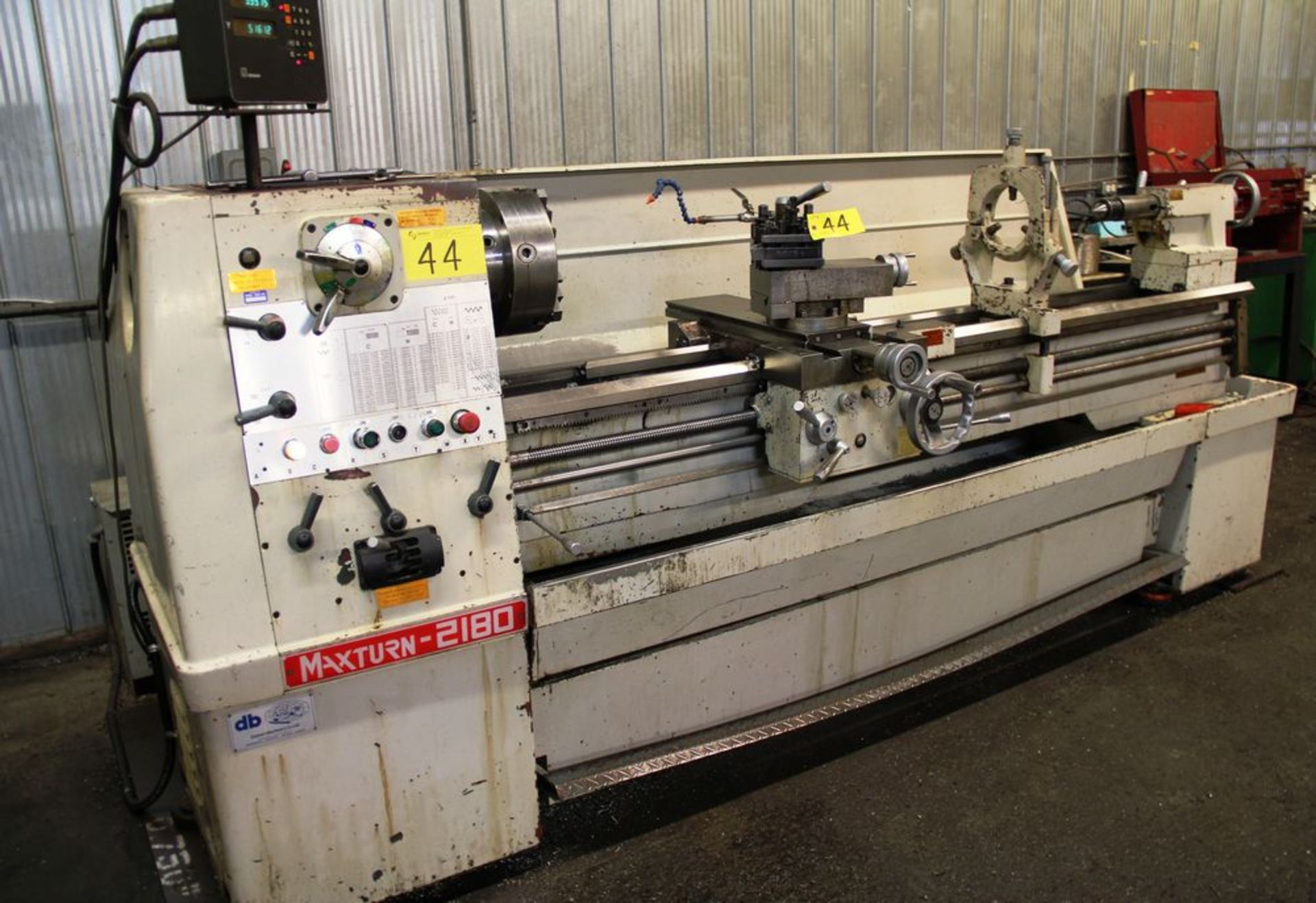 MAXTURN 2180 ENGINE LATHE, 21" SWING, 80" LONG BED, QUICK CHANGE TOOL POST, 3" SPINDLE BORE, 3 & 4 - Image 2 of 9