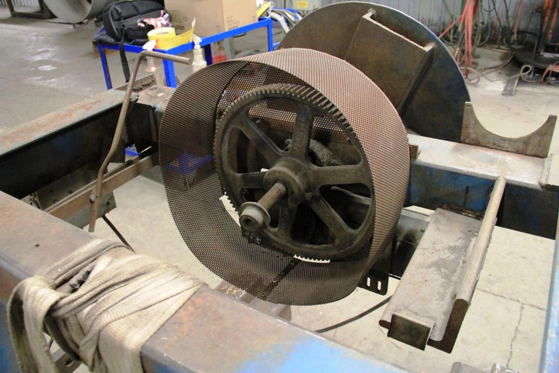 CUSTOM BUILT WELDING POSITIONER, 21" FACE PLATE, 10" 3 JAW CHUCK, FOOT CONTROLLER (NOTE: GEAR - Image 3 of 4