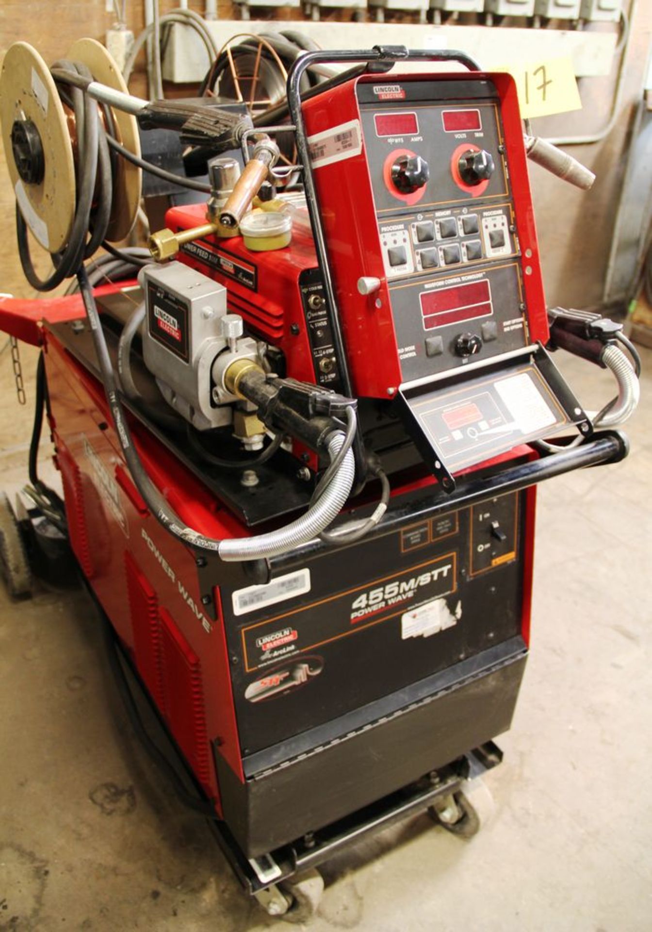 LINCOLN POWERWAVE 455M/STT ELECTRIC POWERED WELDER, C/W LINCOLN POWER FEED 10M DUAL FEED WIRE - Image 2 of 5