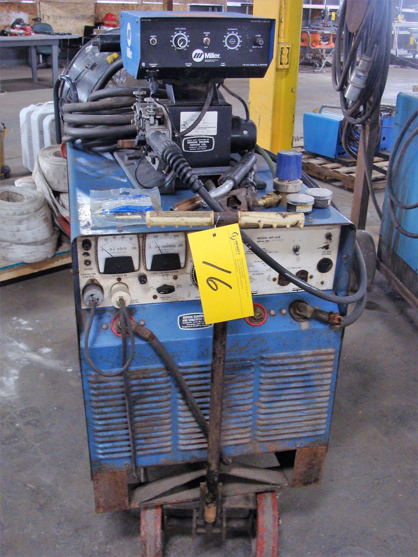 MILLER DC ARC WELDER MODEL MP-65E, S/N HF876015 W/ MILLER S-54E WIRE FEED, S/N JJ419481 - Image 4 of 6