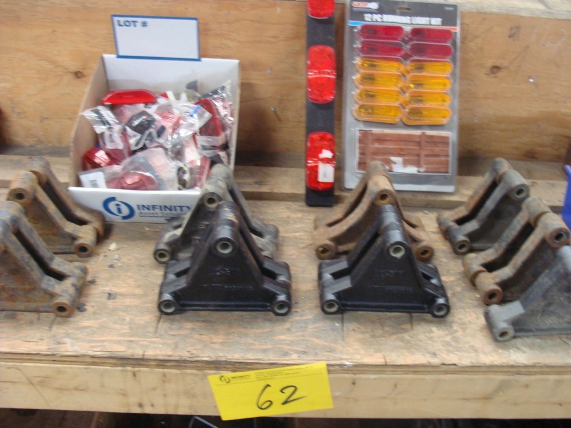 LOT OF ASST. TRAILER PARTS, SPRINGS, LIGHTS, AXLE, D-RING, CLAMP, ETC. - Image 3 of 5