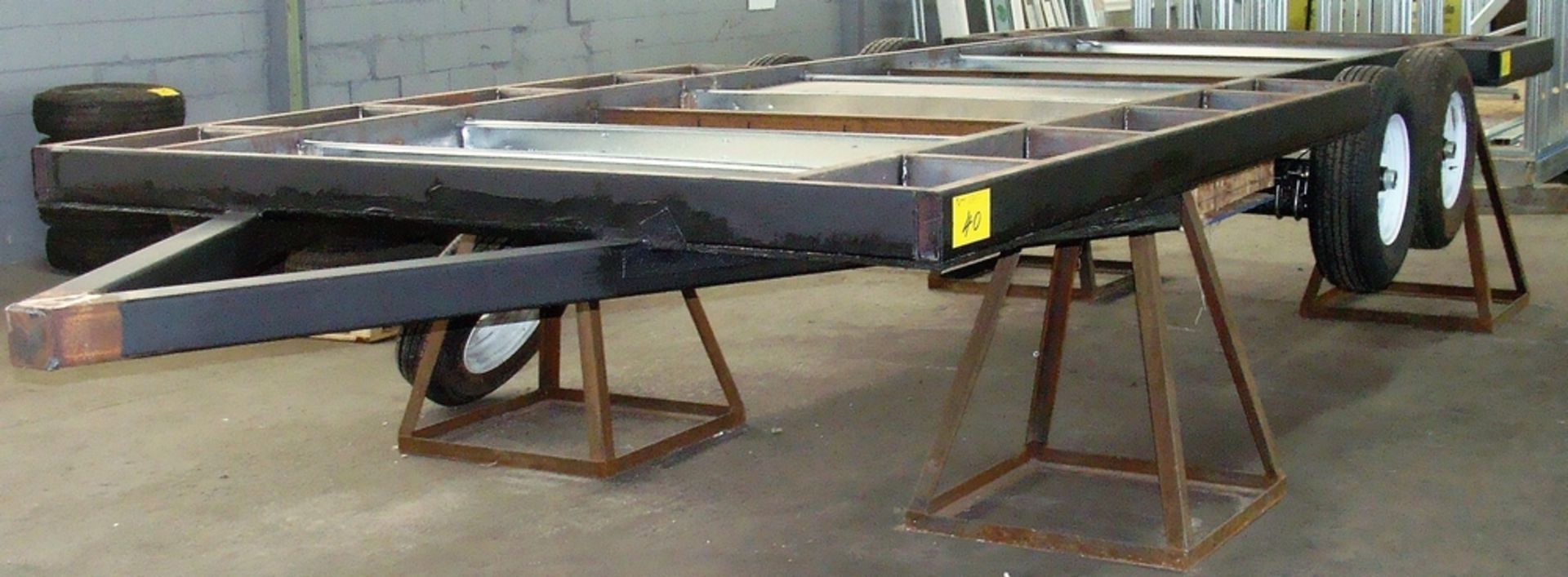 UNFINISHED DUAL AXLE TRAILER, APPROX. 93" X 237"