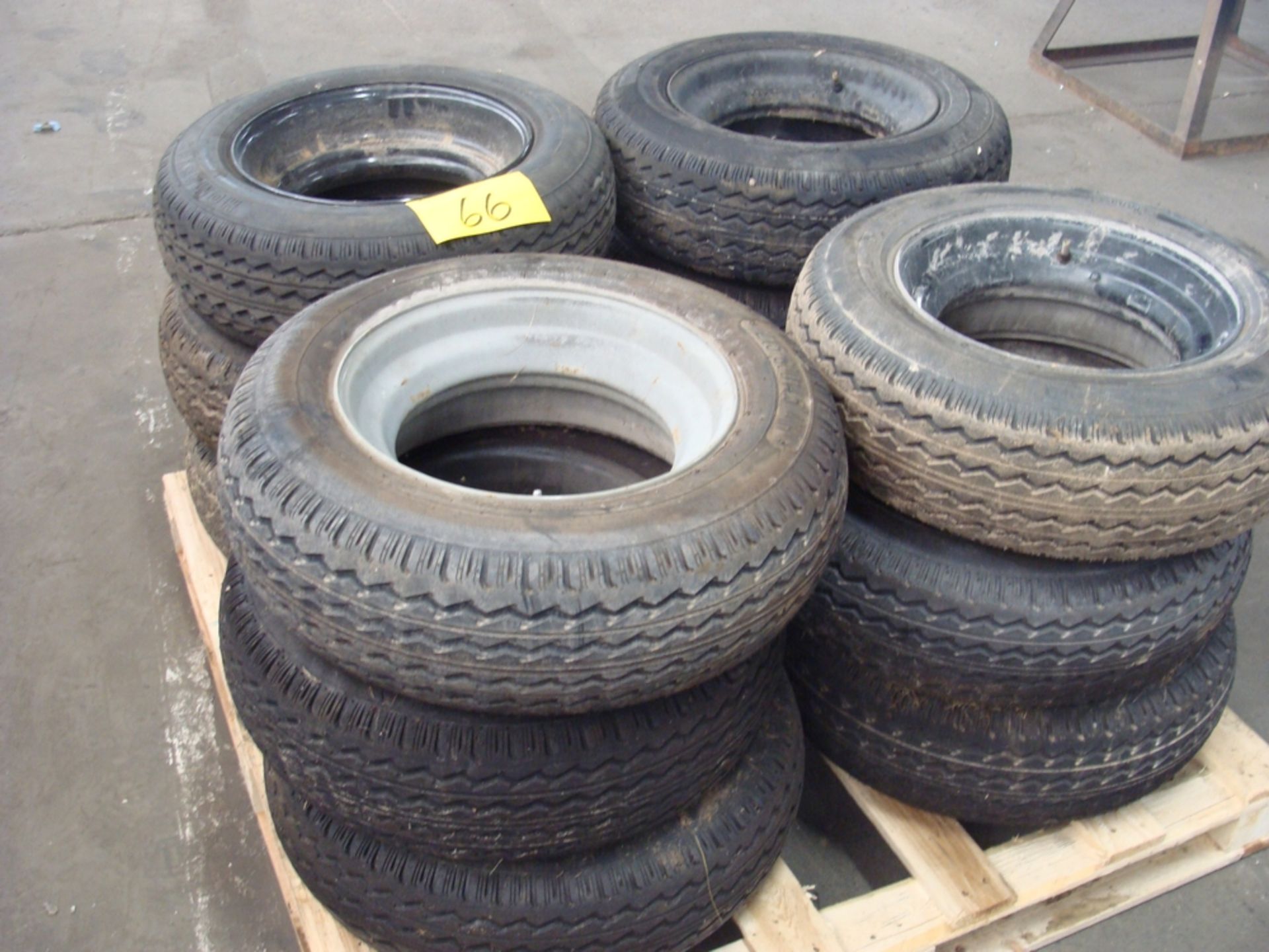 LOT OF (12) TIRES W/ RIMS, HOMASTER, 215/60D14.5