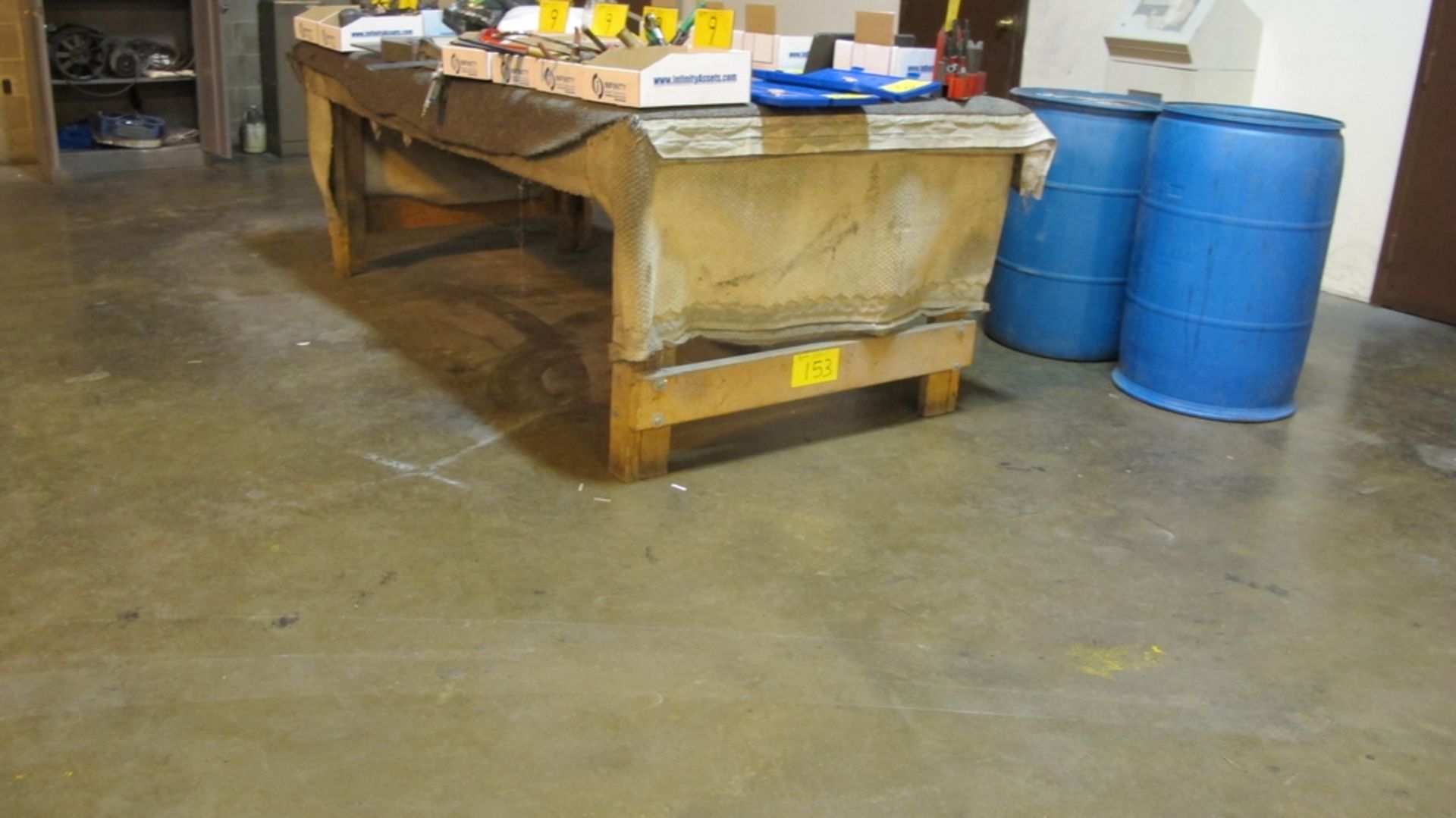 4 LARGE WOOD/CARPETED TABLES - Image 4 of 4