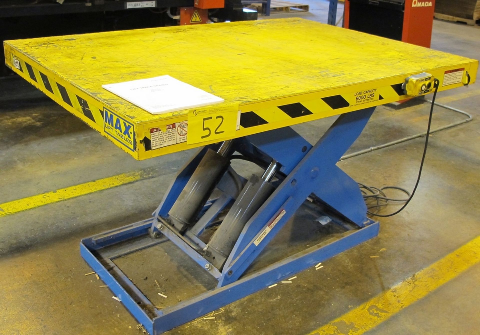 MAX LIFT TABLE W/PENDANT CONTROL, 6000 LB CAP