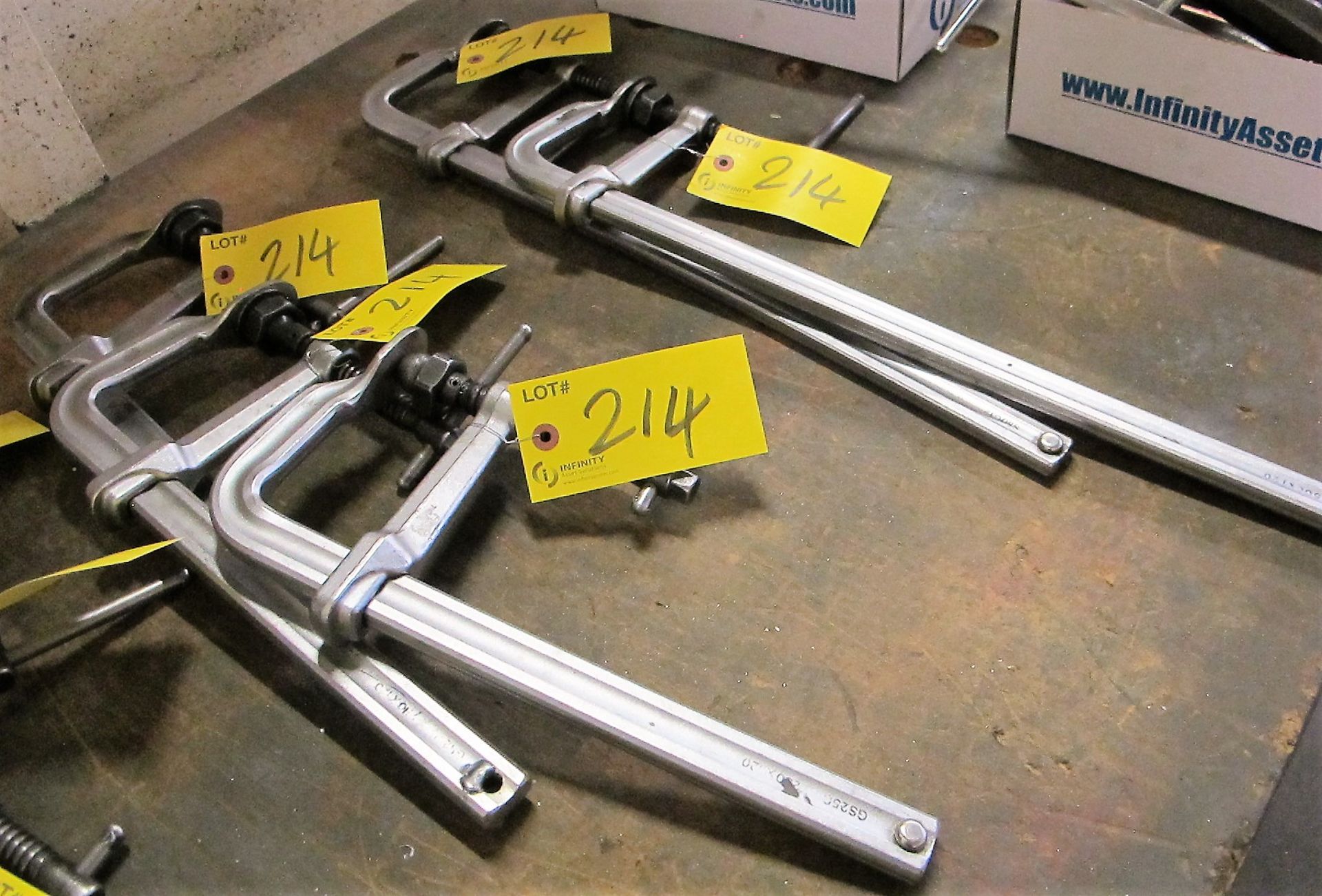 LOT (5) BESSEY BAR CLAMPS, 7" X 24" AND 7" X 16"