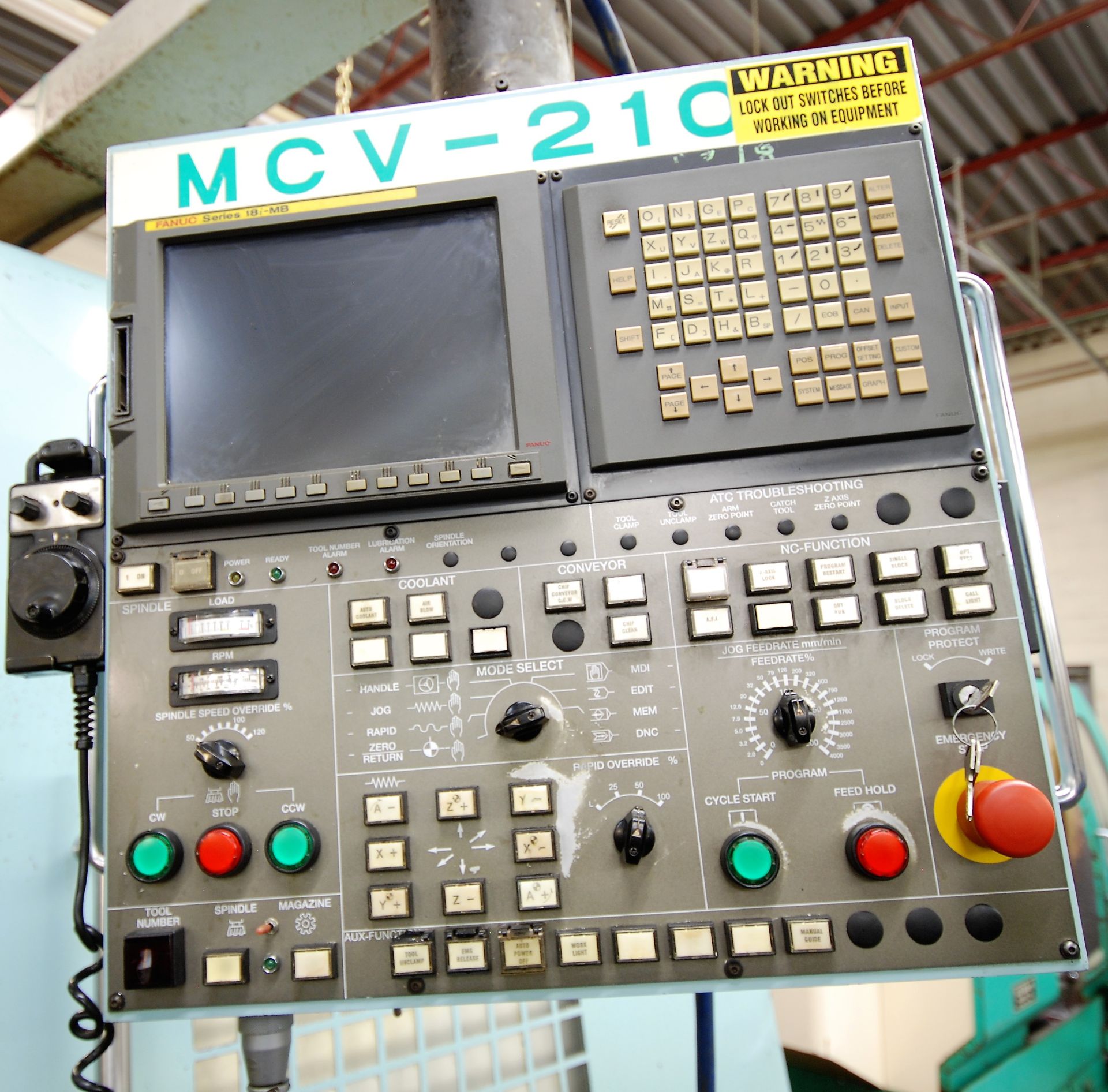 2004 DAHLIH DL-MCV2100 CNC VERTICAL MACHINING CENTER, TABLE SIZE 90.5"L X 38"W, TRAVELS: X-82.7" Y- - Image 11 of 18