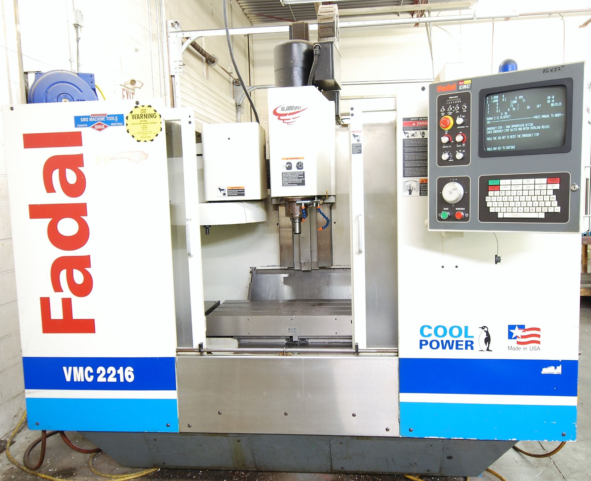 2000 FADAL 904-1 VMC 2216HT CNC VERTICAL MACHINING CENTER, X-22" Y-16" Z-20" TRAVEL, FADAL MULTI