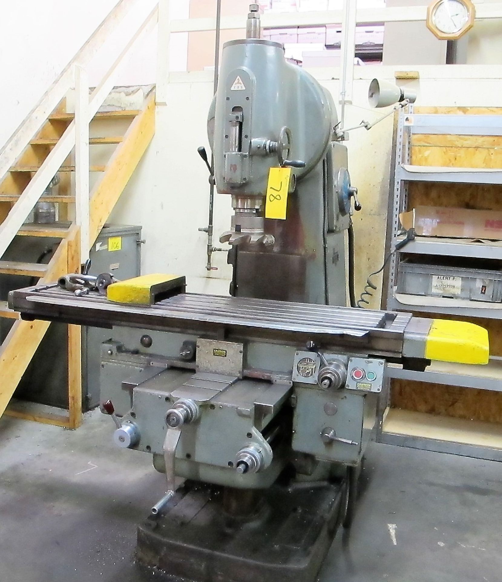 TOS FA4A VERTICAL MILLING MACHINE, 10HP, S/N 61072, 63" X 14" TABLE, MILLING ATTACHMENT, 33 - 1000