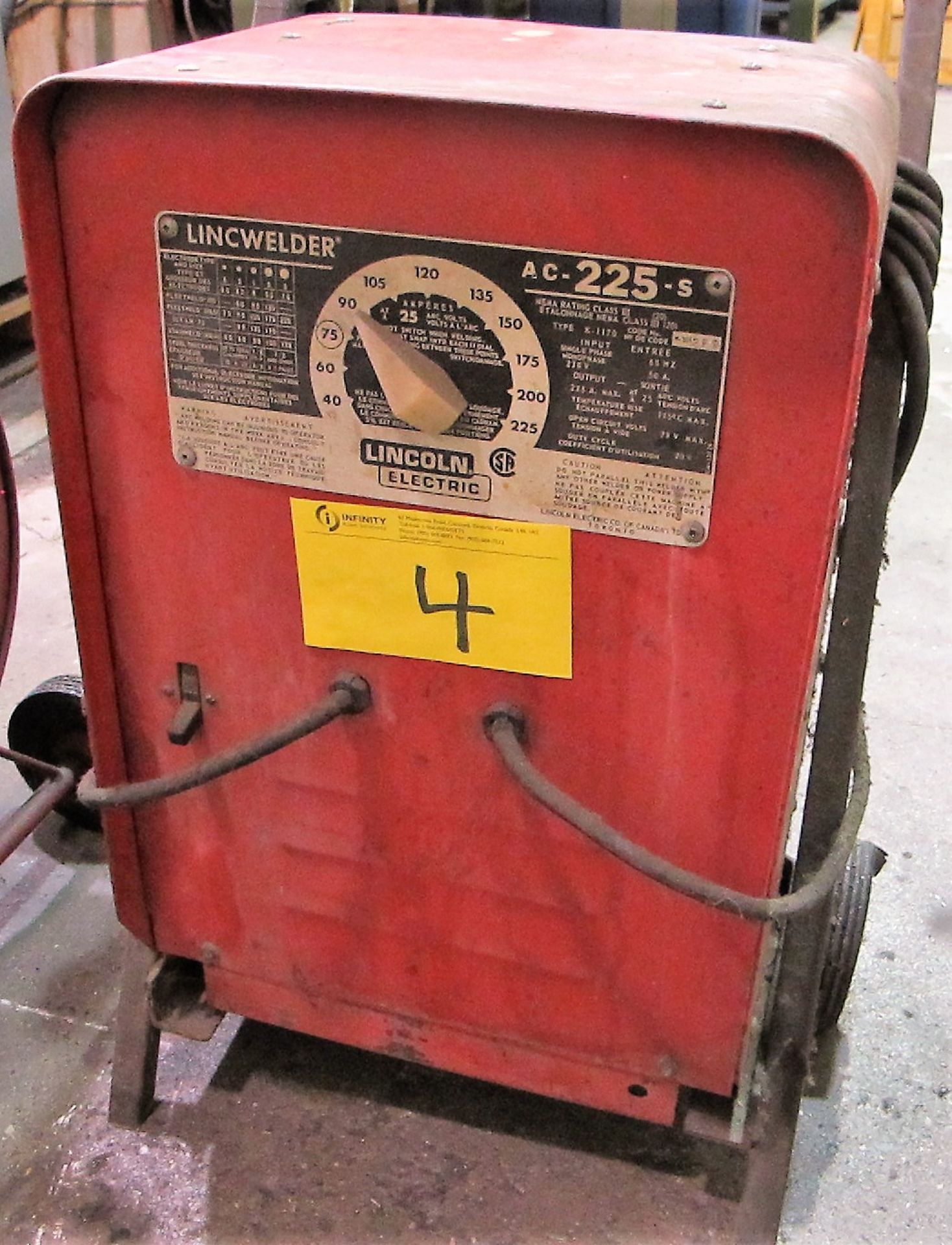 LINCOLN ELECTRIC AC 2255 WELDER W/CABLES