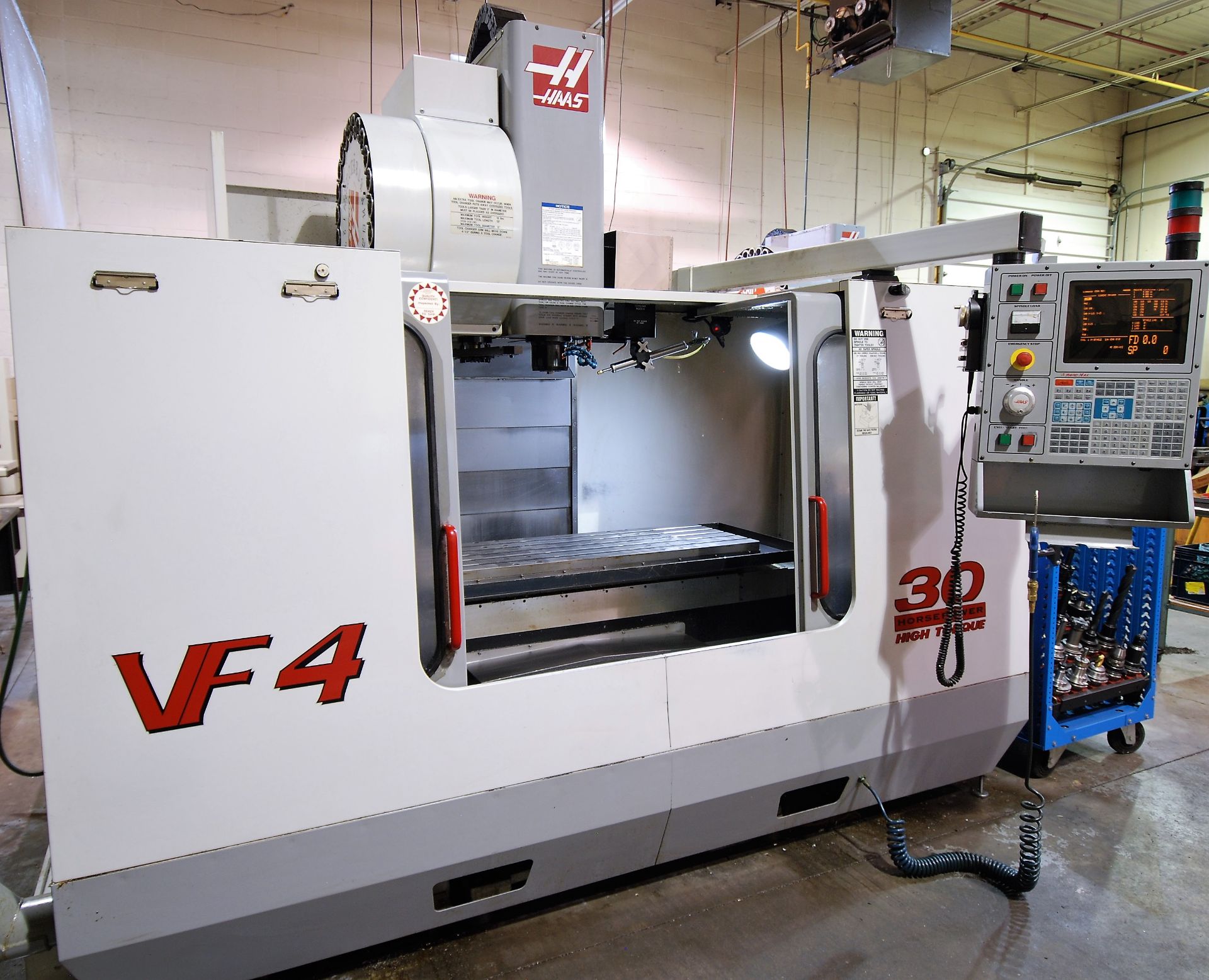 2000 HAAS VF4 CNC VERTICAL MACHINING CENTER, 30HP, HIGH TORQUE, 40 TAPER, 18" X 52" TABLE, (24) - Image 9 of 21