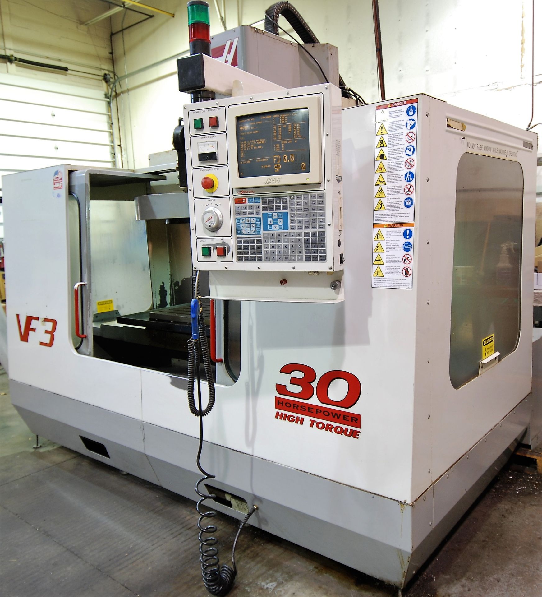 HAAS VF3 CNC VERTICAL MACHINING CENTER, 30 HP, HIGH TORQUE, 40 TAPER, 18" X 48" TABLE, (20) ATC, - Image 12 of 20