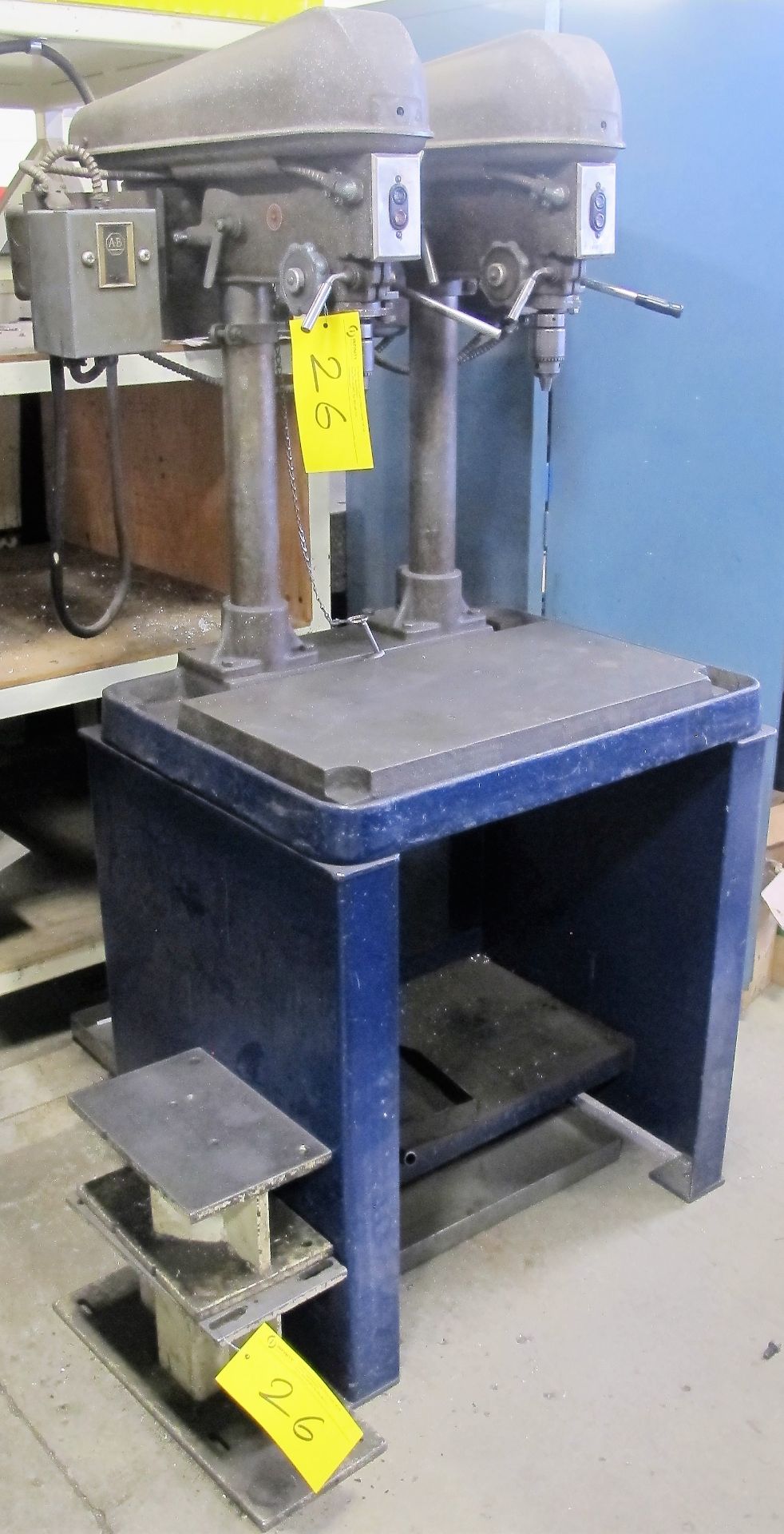 CANADIAN BLOWER CO. DUAL DRILL PRESS STATION W/ SETUP BLOCKS