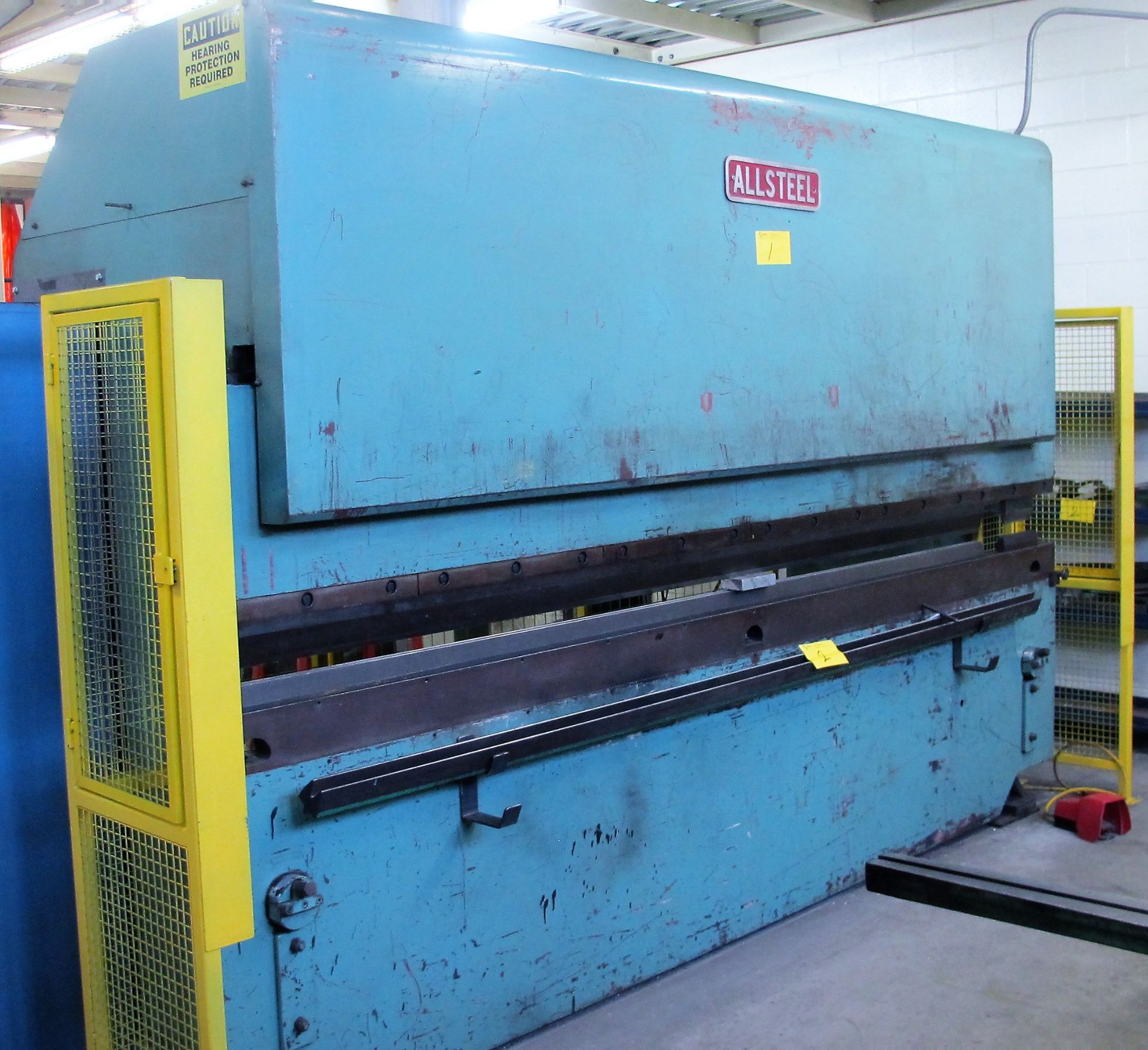 ALLSTEEL 45-12 HYDRAULIC PRESS BRAKE, 45 TON X 12' CAPACITY, S/N 584, SAFETY FENCING