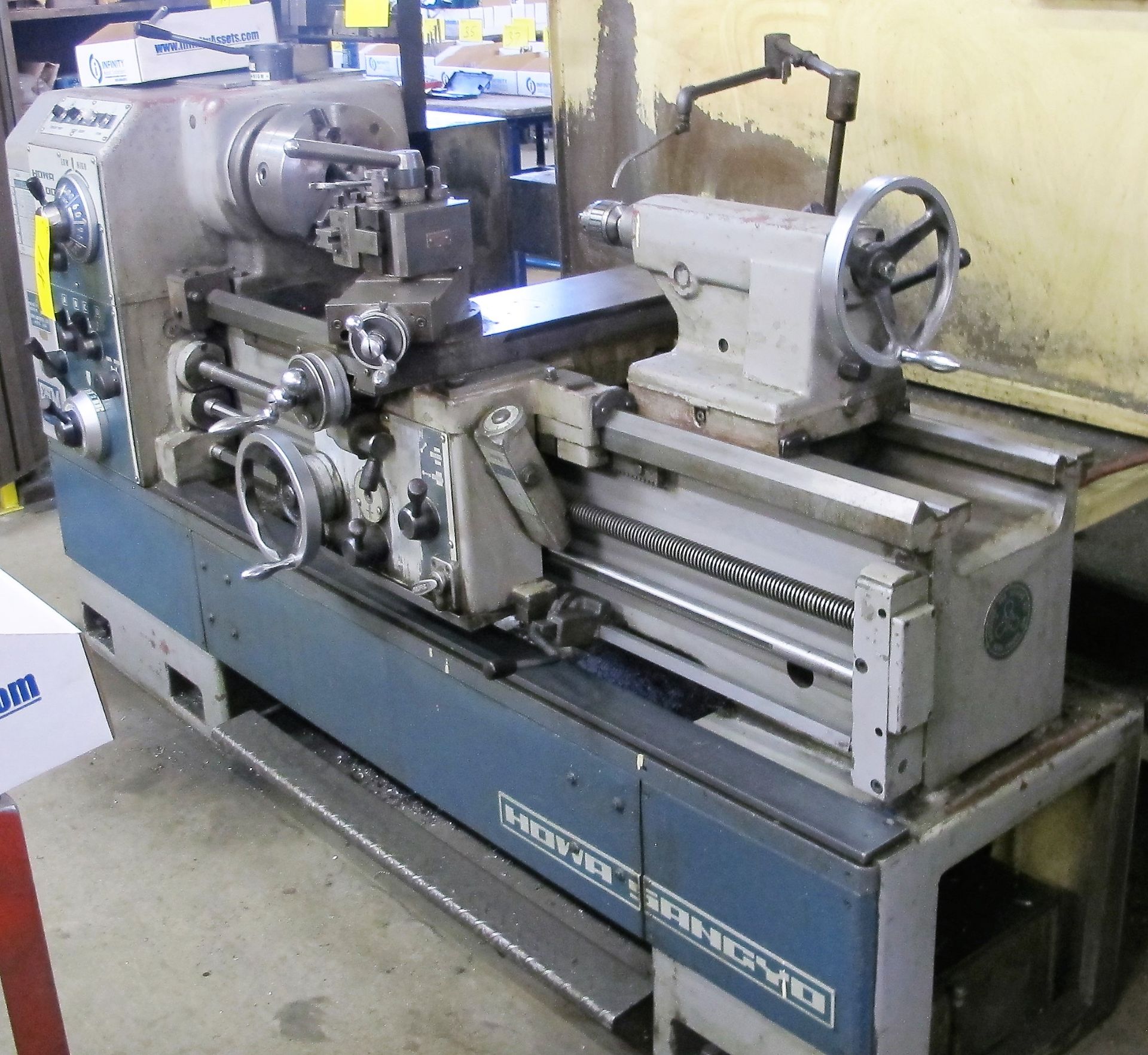 HOWA SANGYO 1000 ENGINE LATHE, S/N 10409, 9" 3-JAW CHUCK, 20" SWING, 54" BED, TAILSTOCK, TOOL - Image 3 of 9
