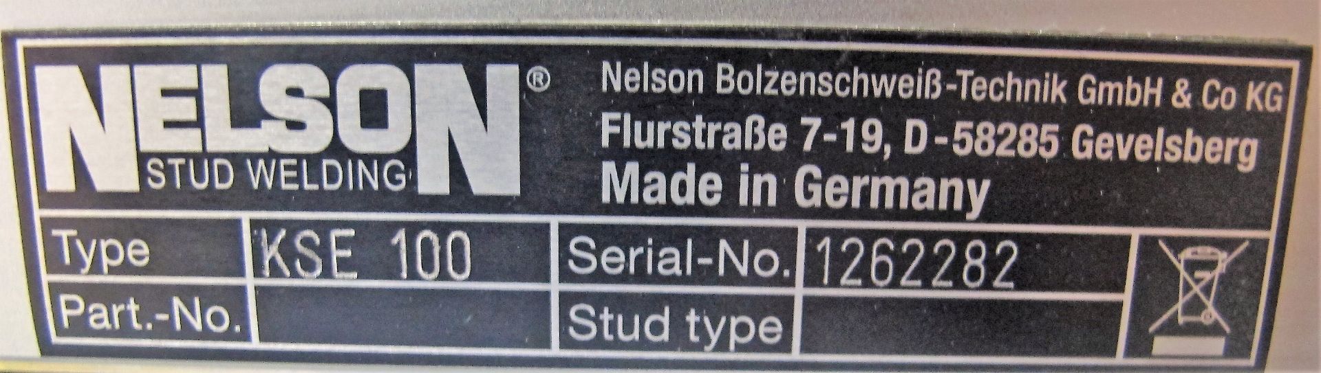 NELSON N4 STUD WELDER, PART NO. 77-06-53, S/N 1220215, PENDANT CONTROL, NELSON STEUERBOX NTC-1SE, - Image 11 of 12