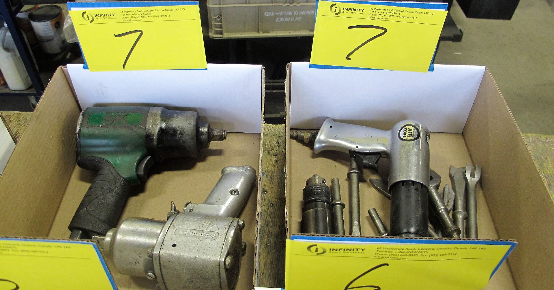 LOT ASST. PNEUMATIC TOOLS, IMPACT GUNS, DRILLS, TOOLING, ETC.