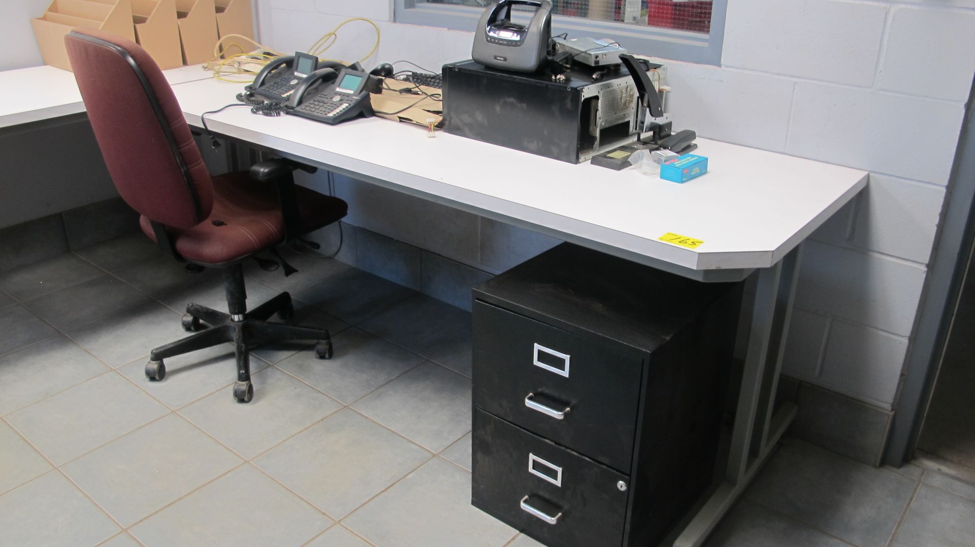 REMAINING CONTENTS OF ENGINEERING ROOM INCLUDING FILE CABINETS, CHAIRS, DESKS, ETC. (FURNITURE - Image 2 of 3