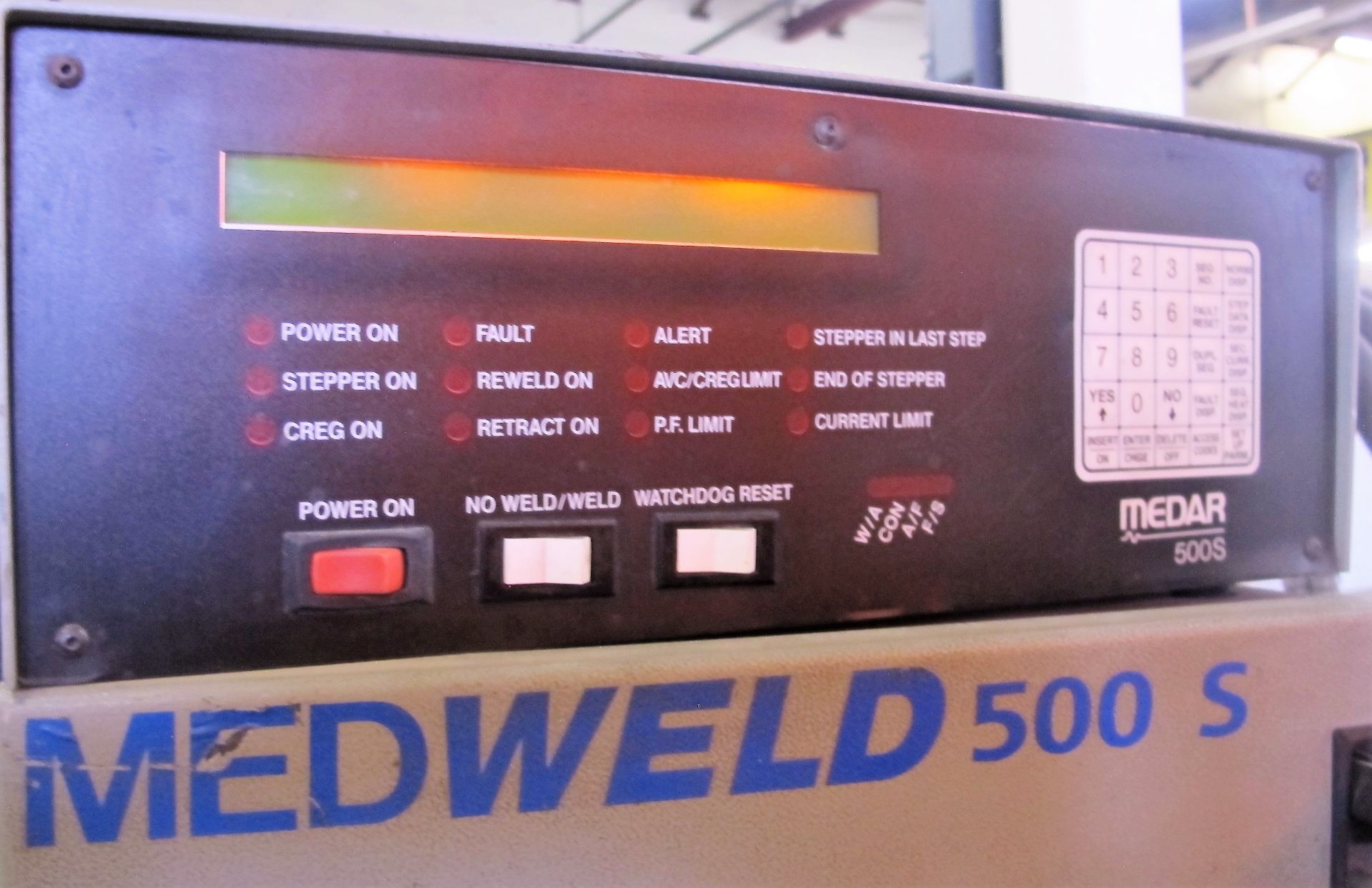 MEDAR MEDWELD 500S SPOT WELDER (NO HEAD), 120KVA, DIGITAL CONTROL, ETC. - Image 5 of 6