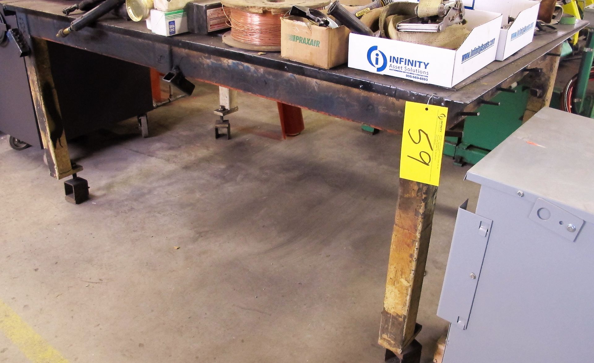 78" X 48" X 1" THICK WELDING TABLE W/ VISE