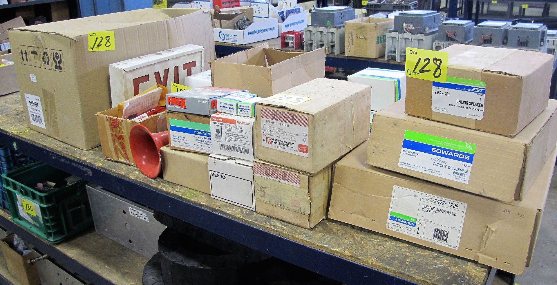 LOT ASST. FIRE SAFETY EQUIPMENT, FIRE ALARMS, SMOKE ALARMS, EXIT SIGNS, BUZZERS, FIRE BELLS, ETC.