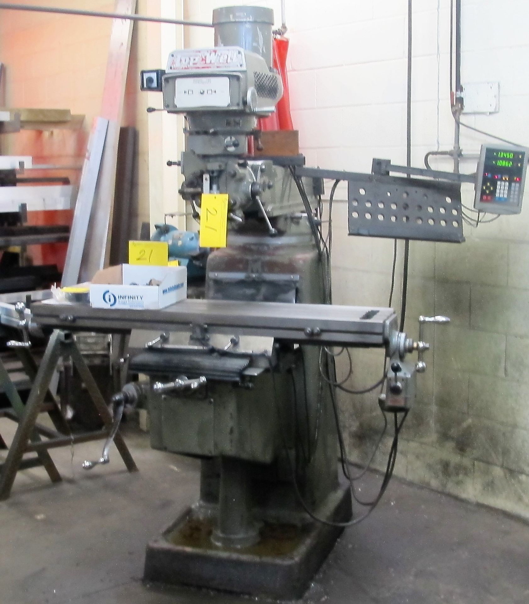 TOP WELL 3VK VERTICAL MILLING MACHINE, S/N 781919, NEWALL 2-AXIS DRO, SERVO POWERFEED, 3HP, 10" X - Image 2 of 8