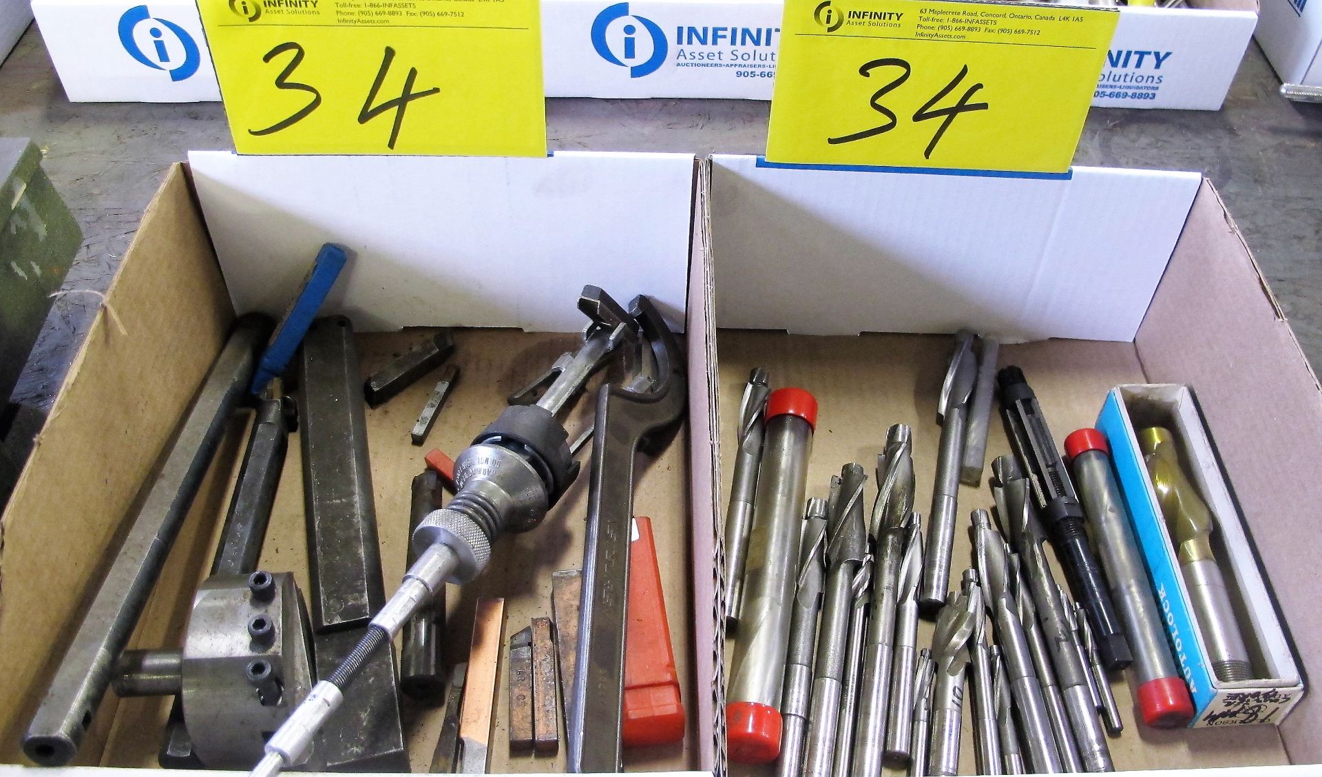 LOT ASST. TOOLING, END MILLS, ADJUSTABLE REAMERS, CUTTERS, ETC.