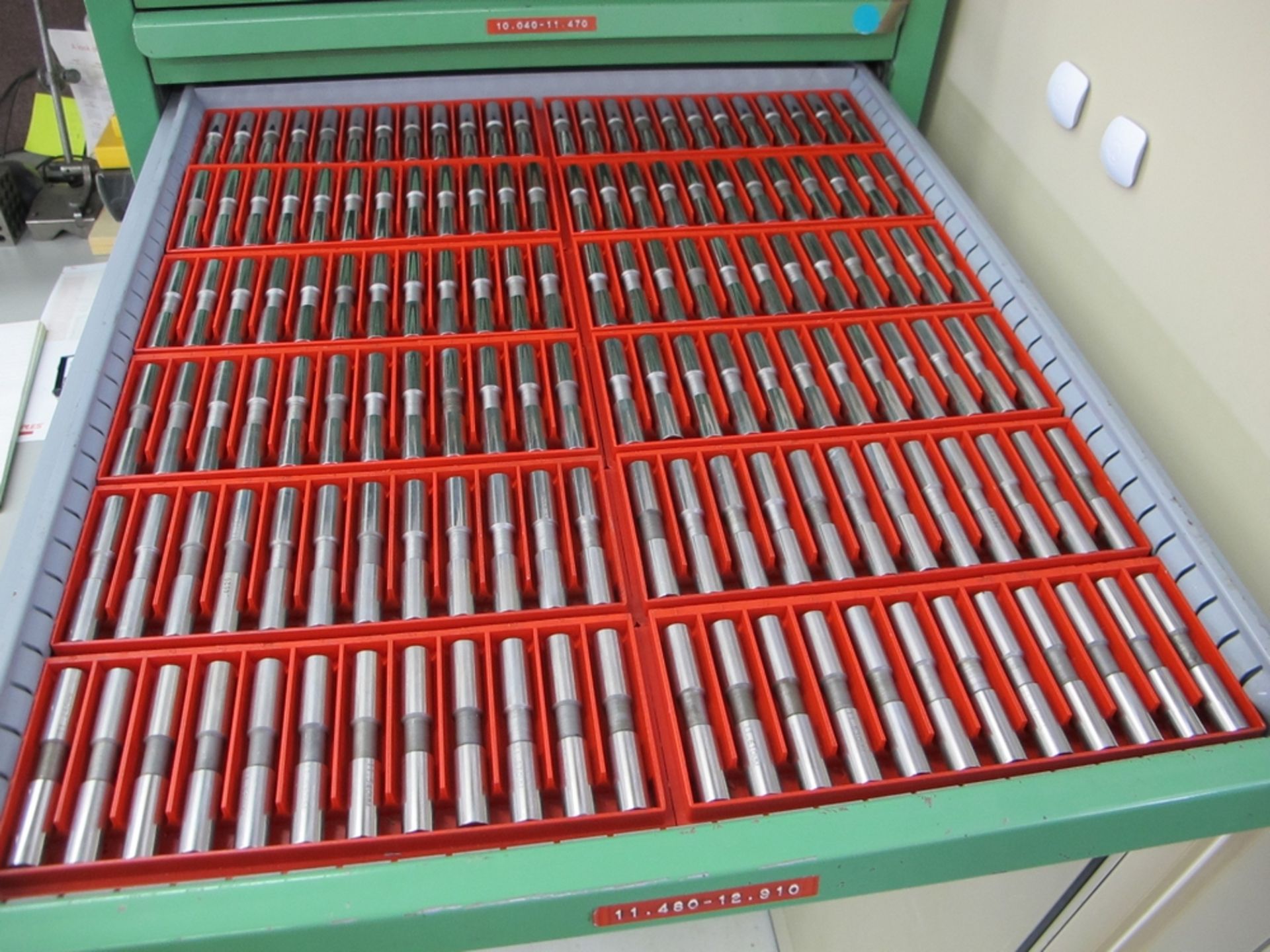 DELTRONIC PIN GAUGE SET, .200 TO 25.4 (METRIC/IMPERIAL) W/2 - 12 DRAWER STORAGE CABINET - Image 7 of 21