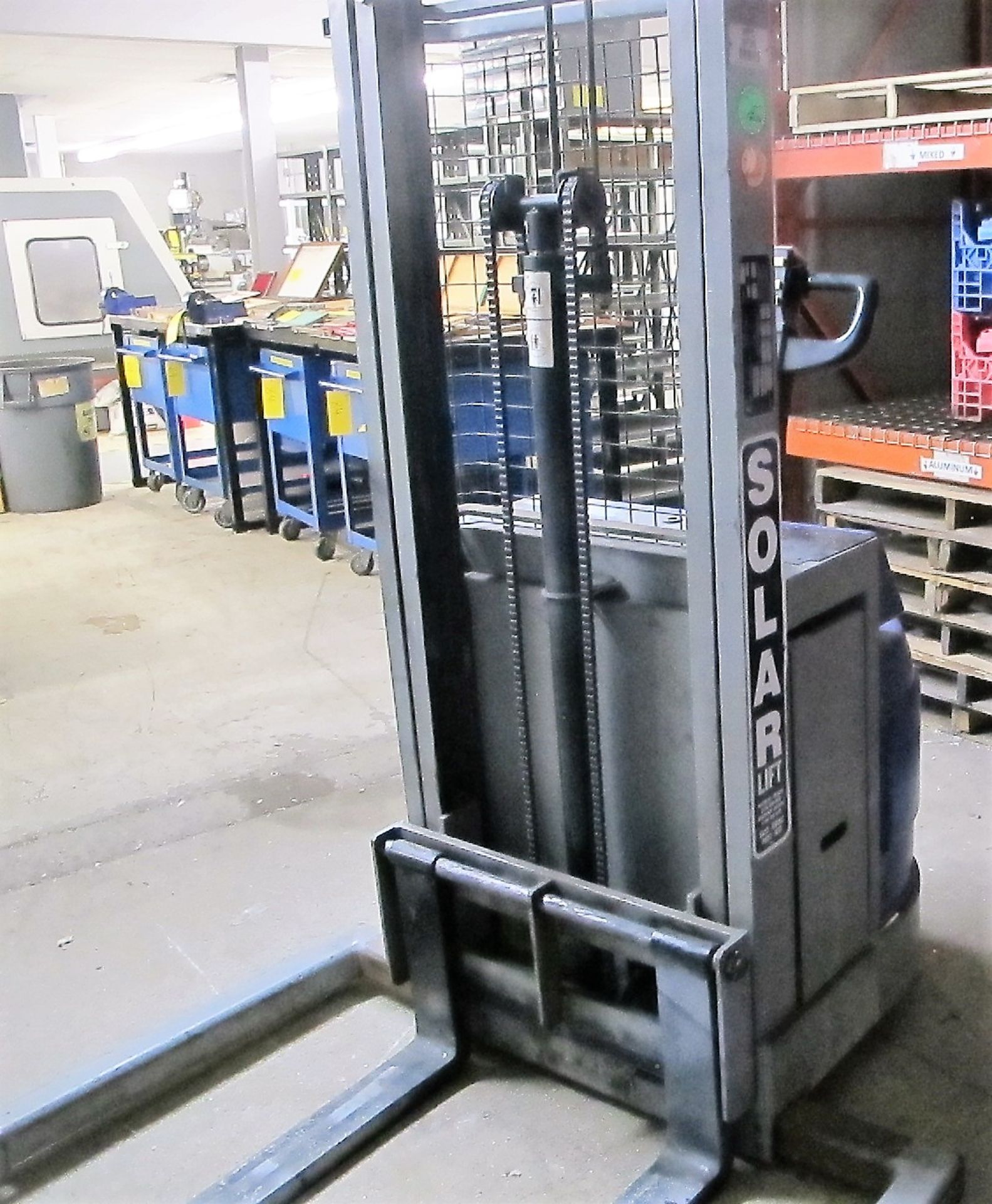 BLUE GIANT, BGS-90 ELECTRIC STACKER, 1500 LB CAP, 90" LIFT, 2 STAGE, S/N 04-30010 - Image 2 of 4