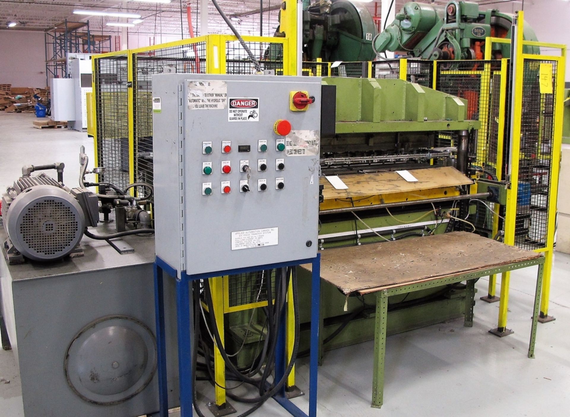 APPLIED AUTOMATION CANADA 4 POST 40 TON HYDRAULIC DIE TRANSFER SYSTEM INCLUDES LIGHT CURTAIN, - Image 8 of 8