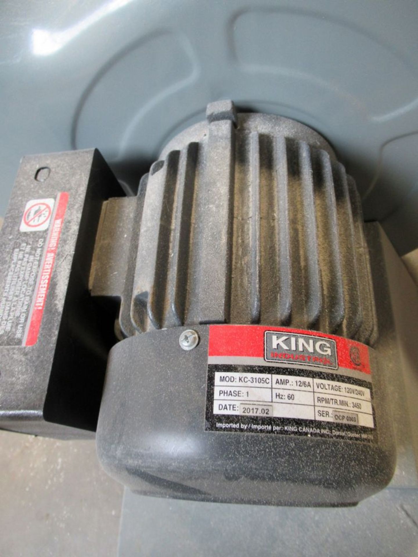 2017 KING INDUSTRIAL KC-3105C 1200 CFM 1.5HP APPROX. PORTABLE DUST COLLECTOR, S/N 17070139 - Image 4 of 4