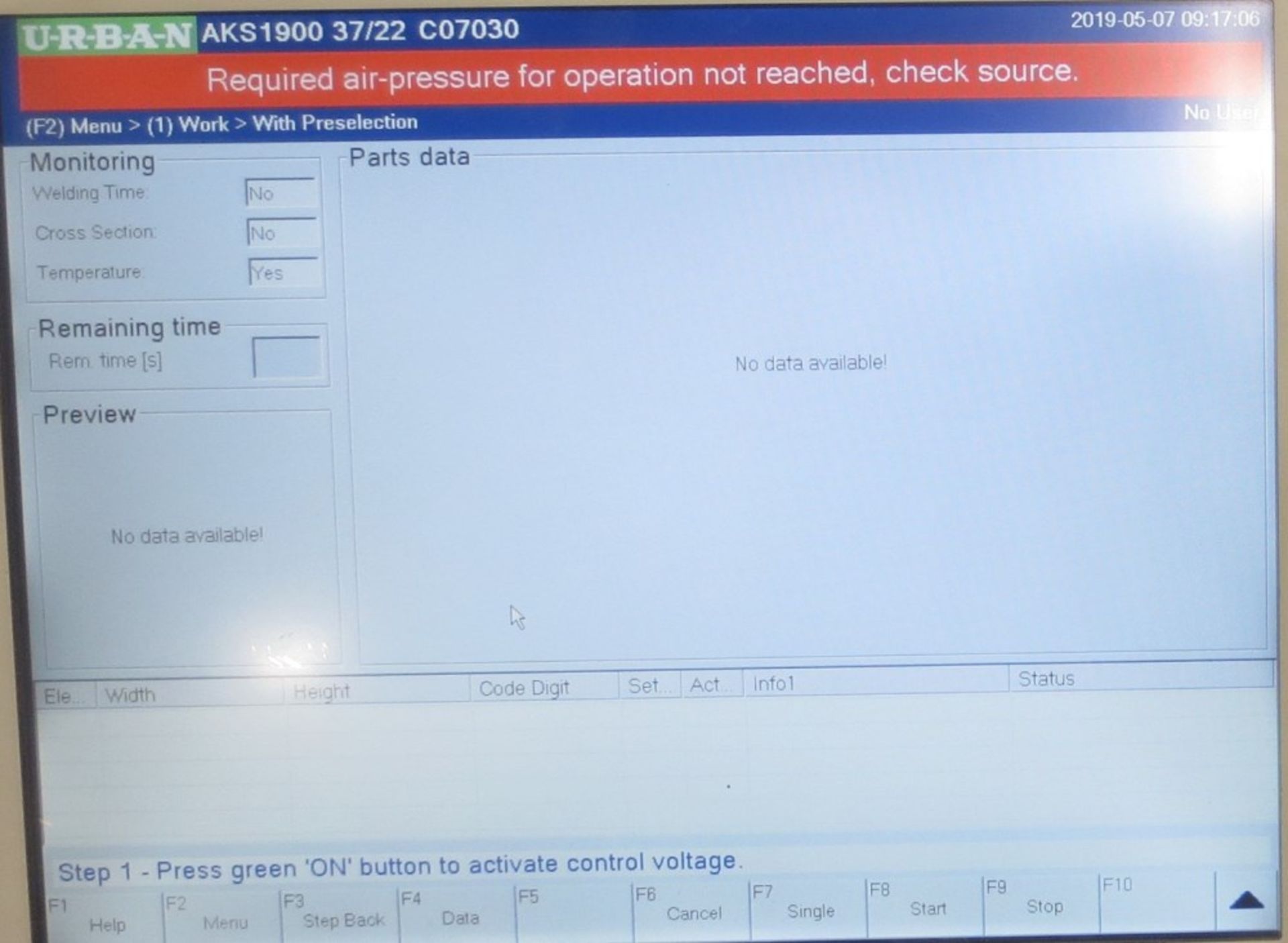 2011 URBAN AKS 1900 37/22 4-POINT CORNER WELDER, 146" X 87" MAX DIMENSIONS, 50MM-200MM PROFILE - Image 3 of 13