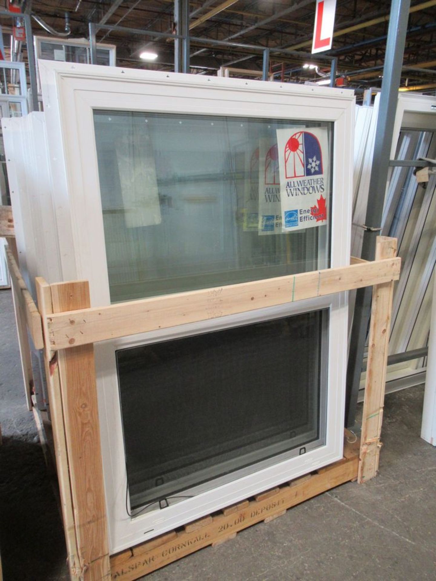 10PC ASST 7 PCS 47.5" X 39.5 APPROX, 3-51"X 36" APPROX. WHITE SIDE SLIDER WINDOWS, ETC, 1 CRATE - Image 2 of 2
