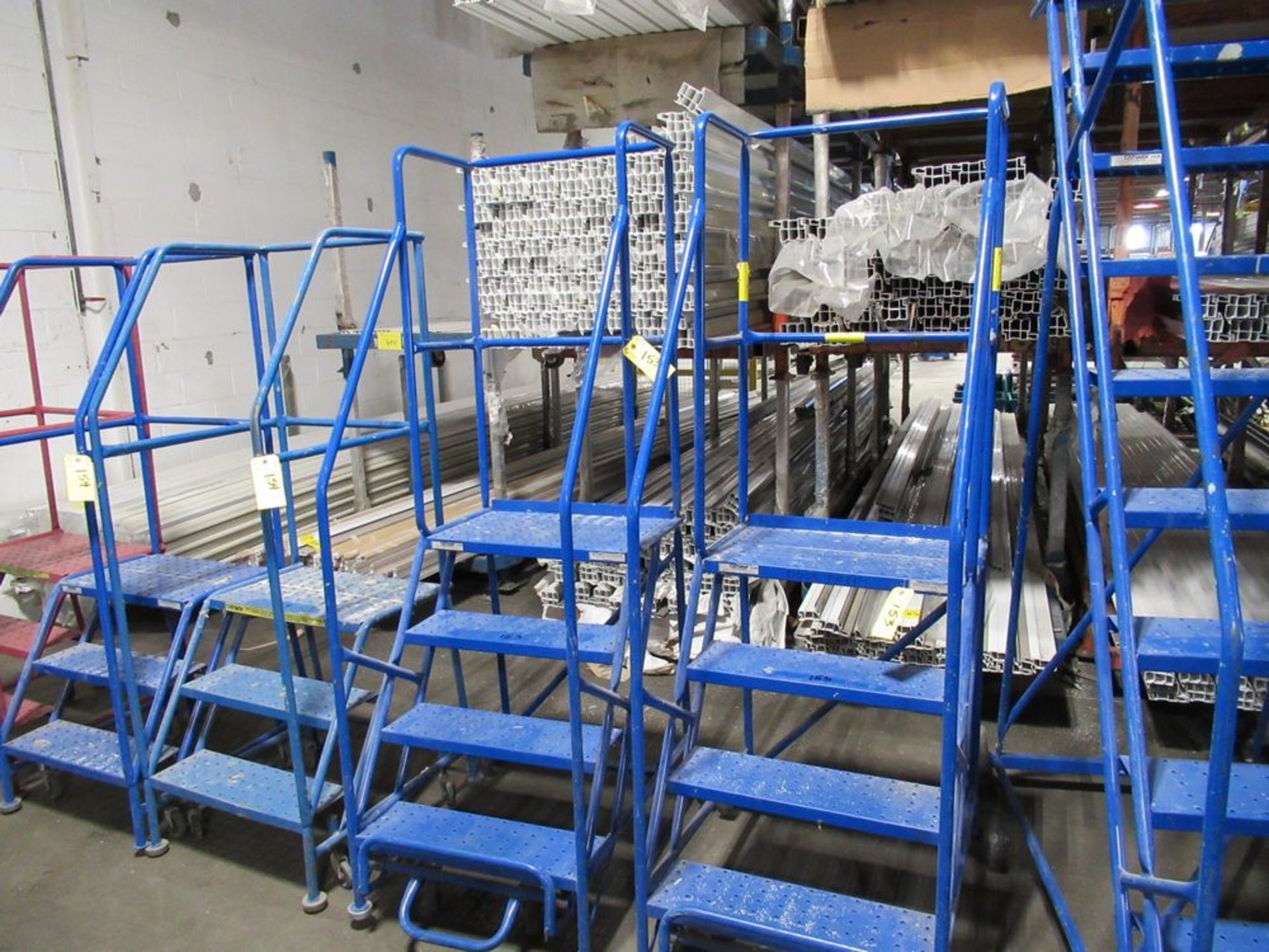 LOT (2) CANWAY 4H 4-STEP WAREHOUSE LADDERS