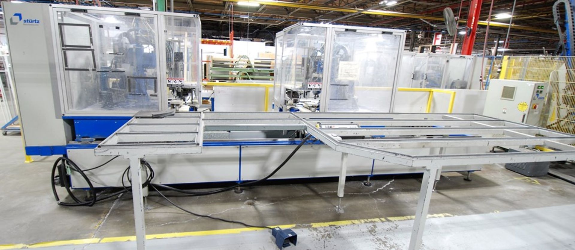 2007 STURTZ CNC-2K-30-F 2-HEAD CORNER CLEANER, 16-1/2" MIN, 120"W MAX, 1"-6" PROFILE HEIGHT, SELF-