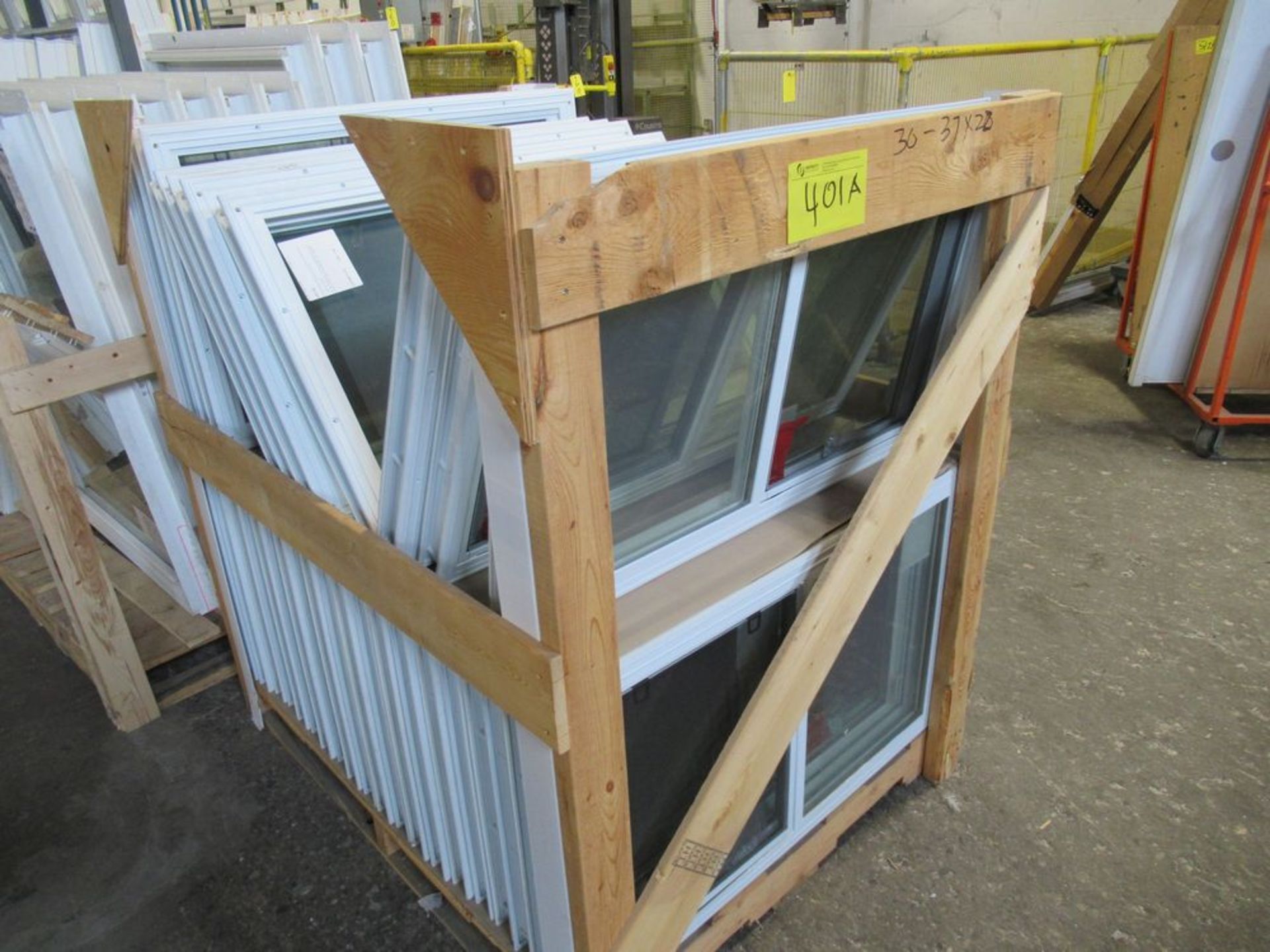 41 PC. ASST. 30-37" X 22" APPROX. 11-65" X 21" APPROX. WHITE DOOR INSERTS, 2 CRATES - Image 2 of 3