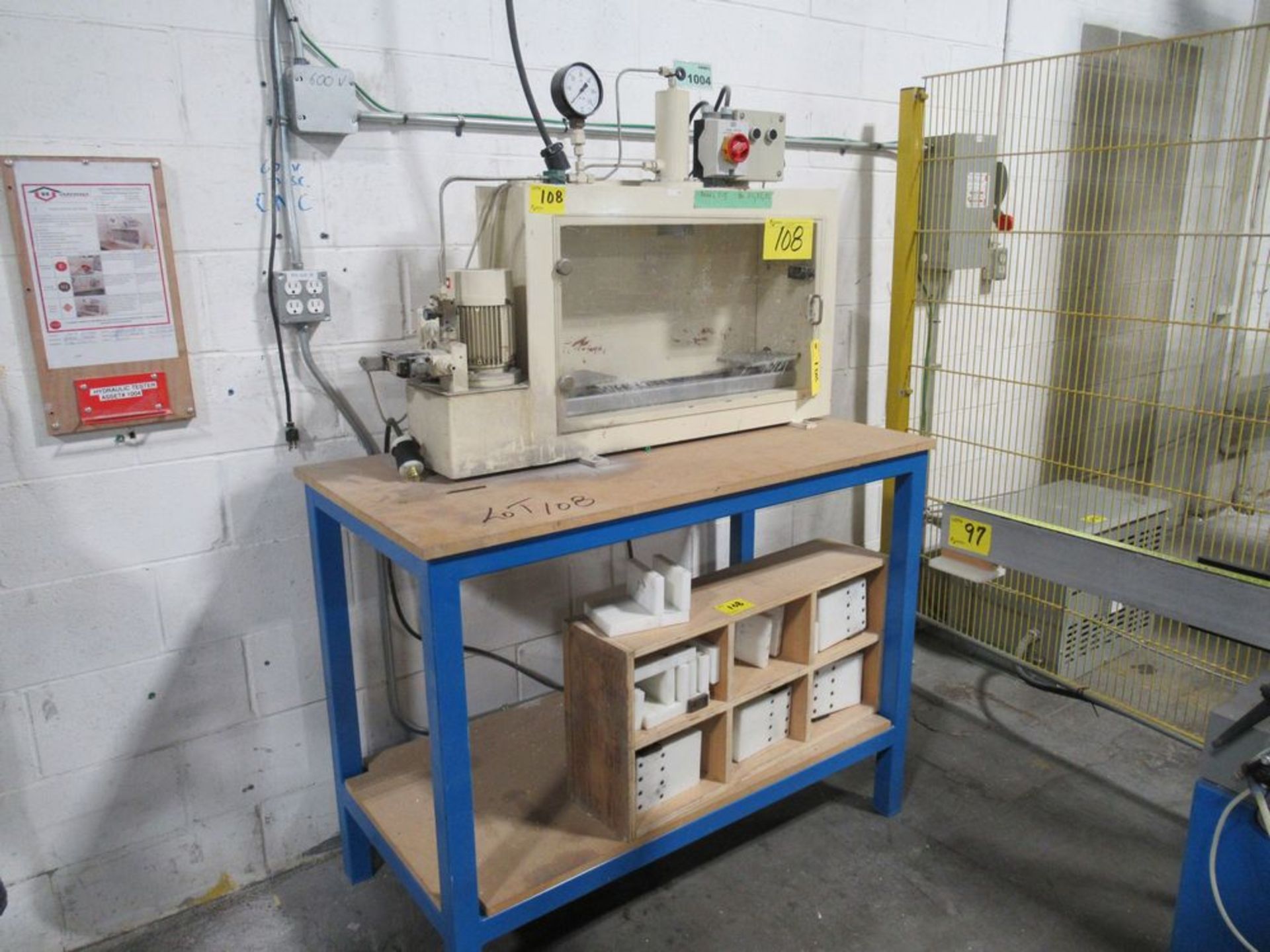 GENERAL HYDRAULIC WELD TEST CHAMBER W/ DISE AND TABLE